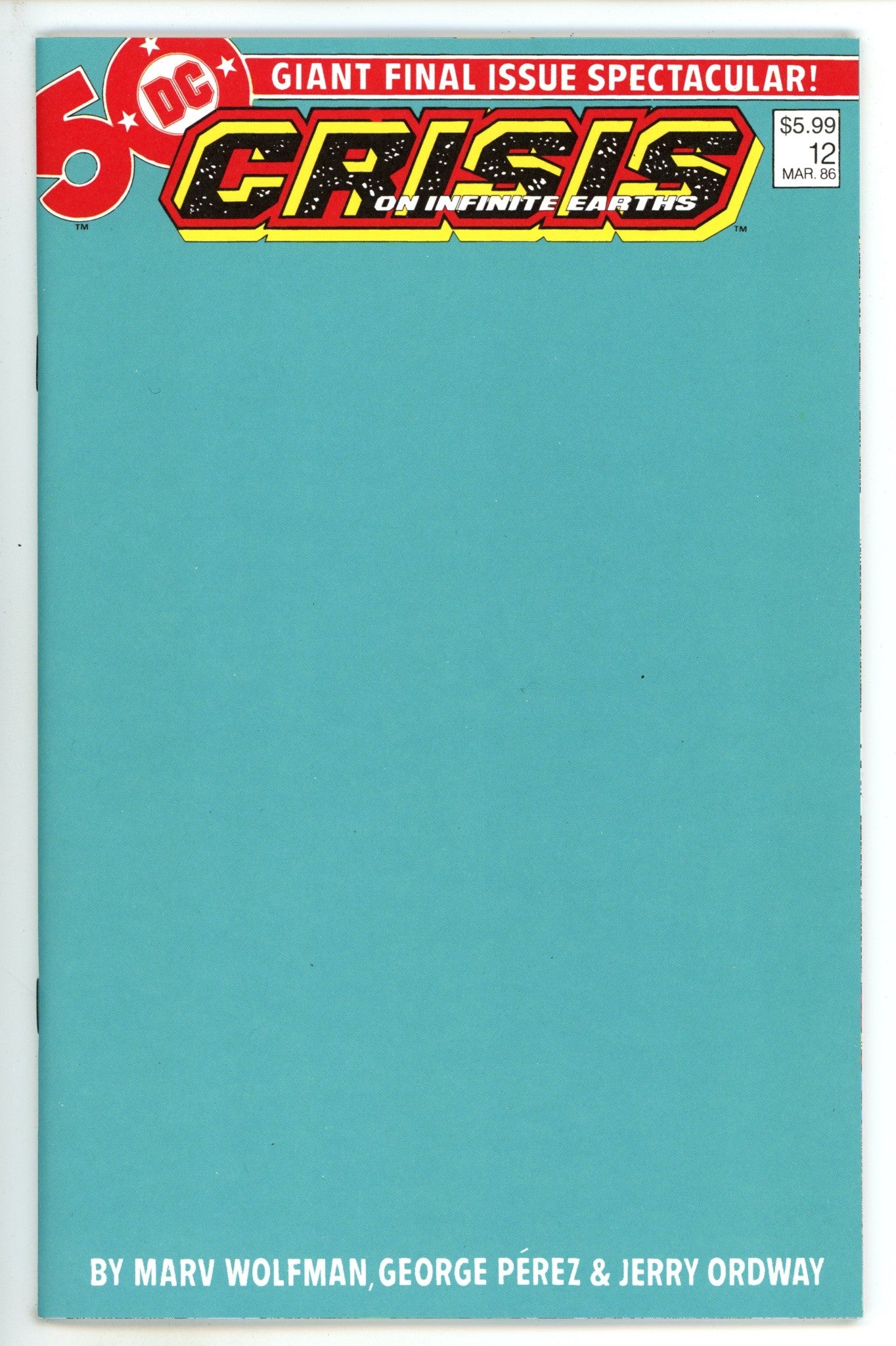 Crisis On Infinite Earths 12 Variant Blank Variant (2025)