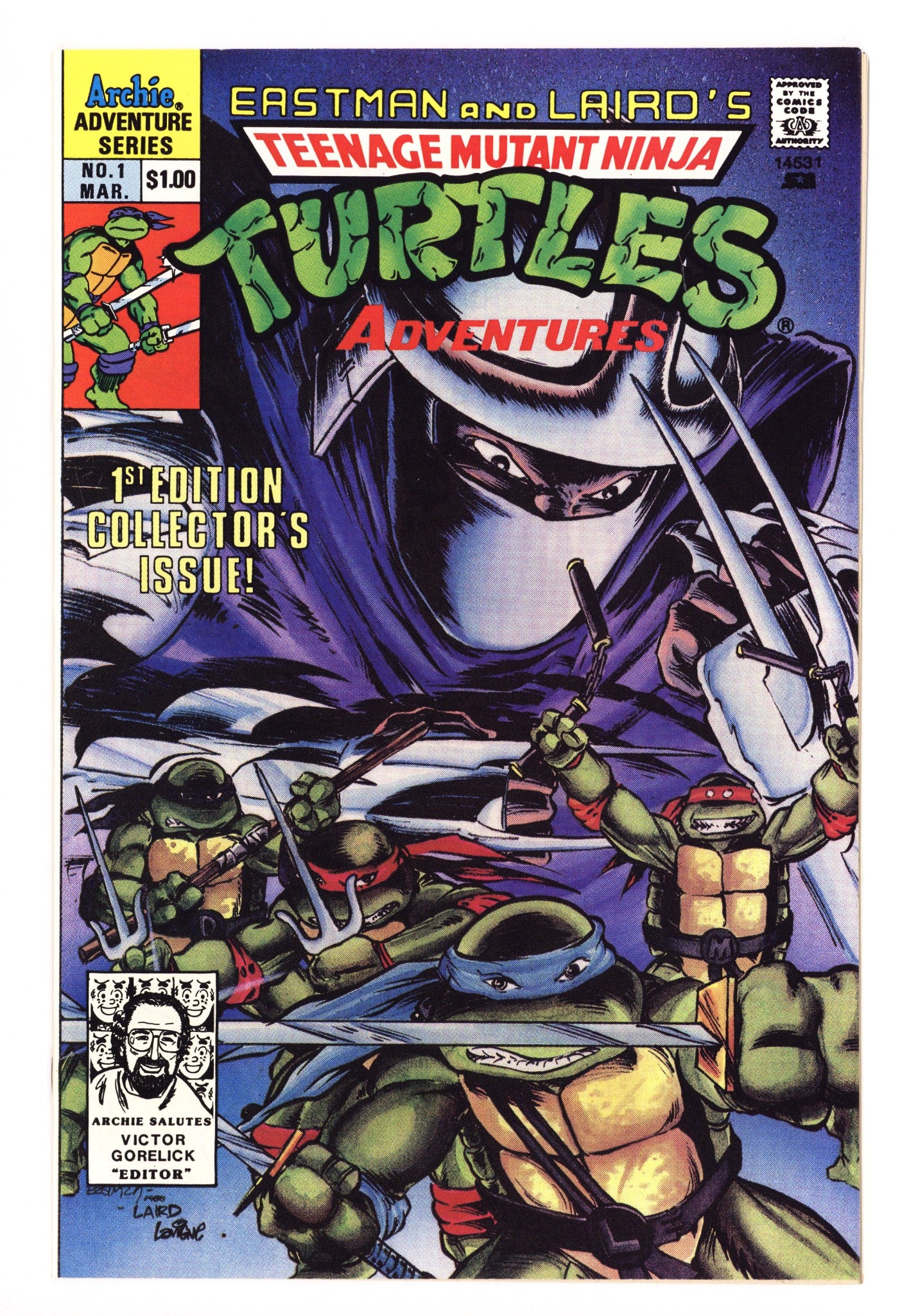 Teenage Mutant Ninja Turtles Adventures Vol 2 1  VF+ (8.5)   (1989)     3rd Print  