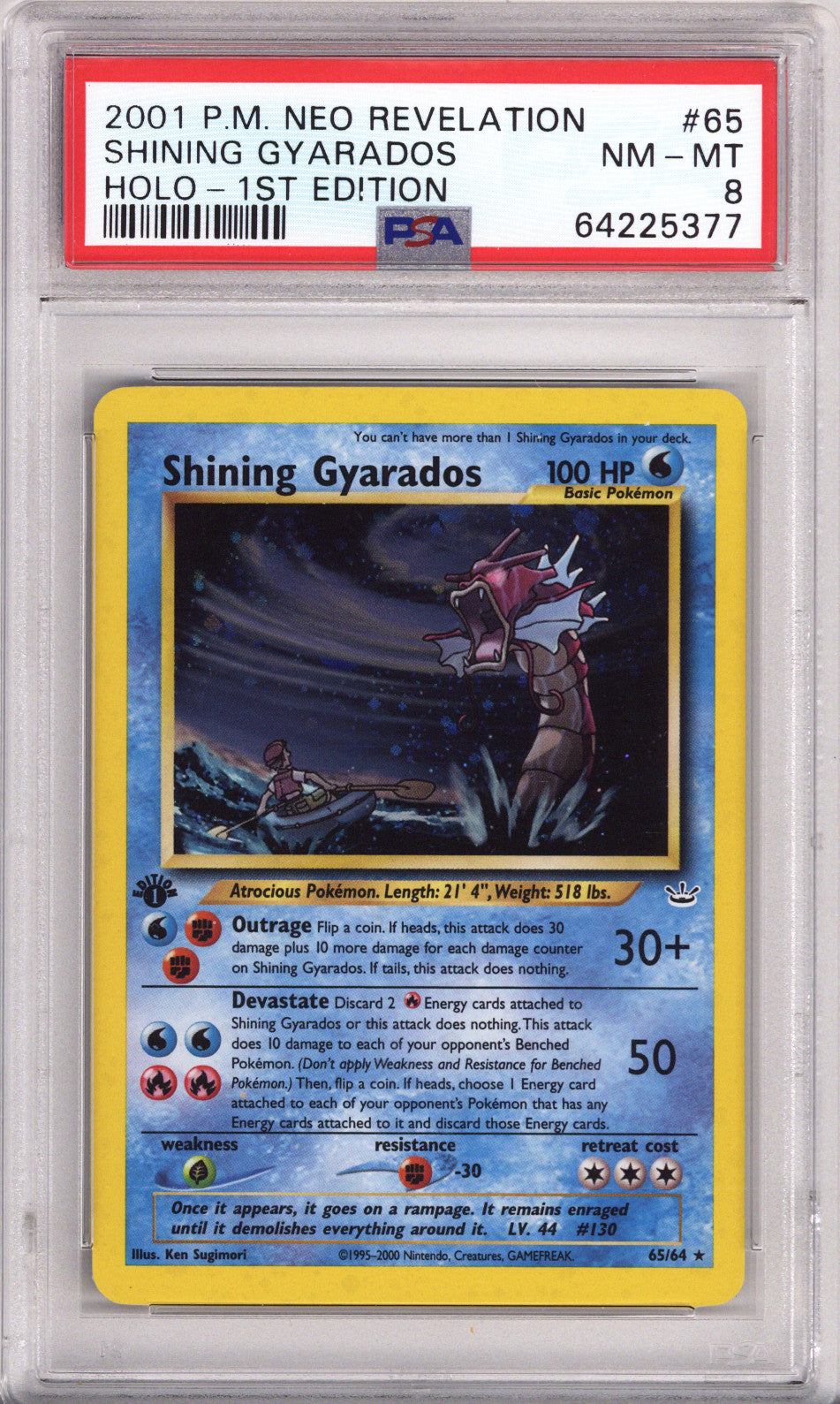 Pokemon Neo Revelations Shining Gyarados 1St Edition Holo PSA Near Mint-Mint 8 (2001)