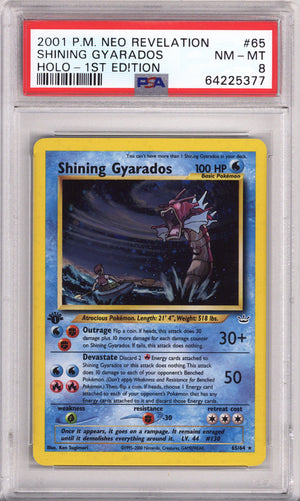 Pokemon Neo Revelations Shining Gyarados 1St Edition Holo PSA Near Mint-Mint 8 (2001)