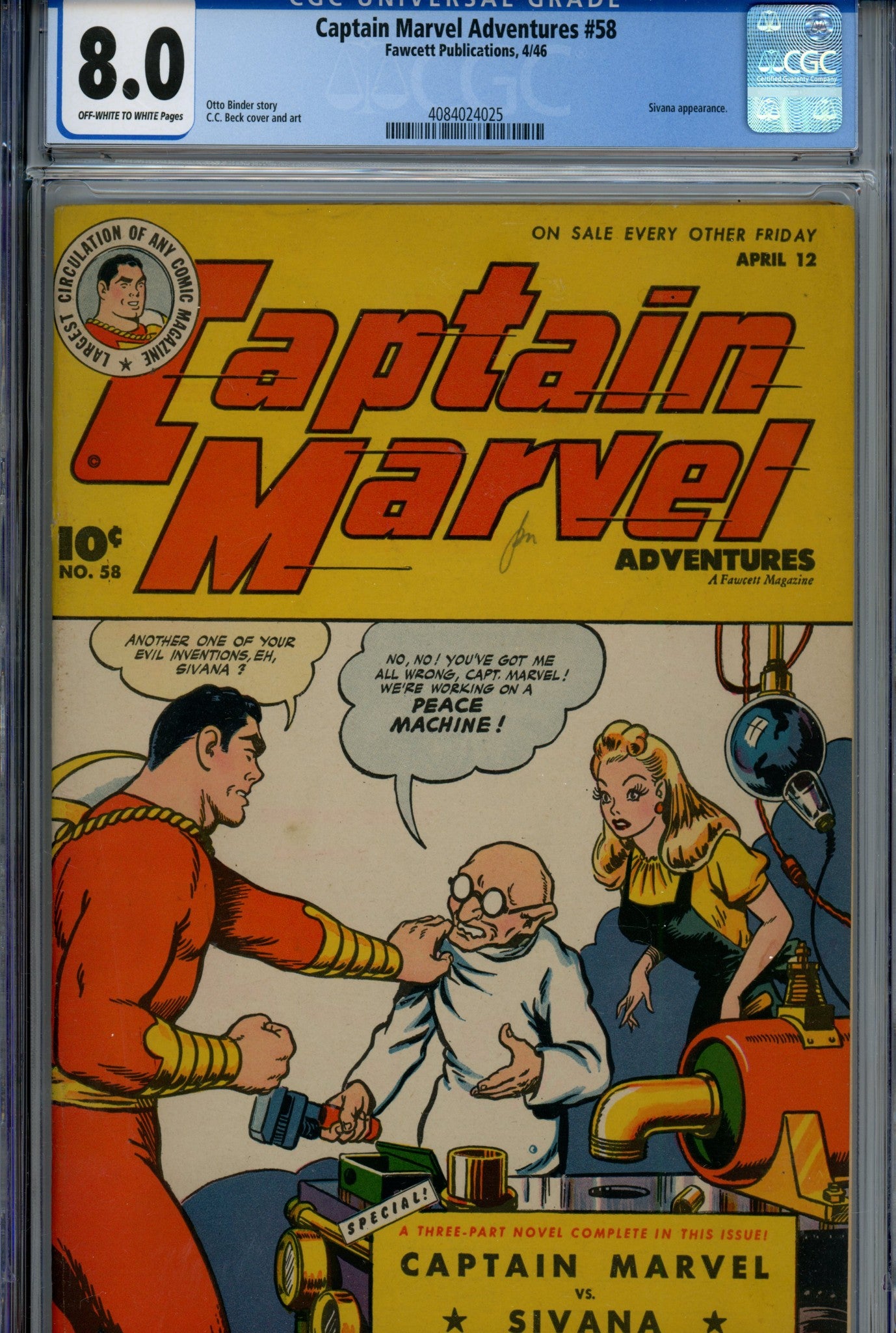 Captain Marvel Adventures 58 CGC 8.0 (VF) (1946) 