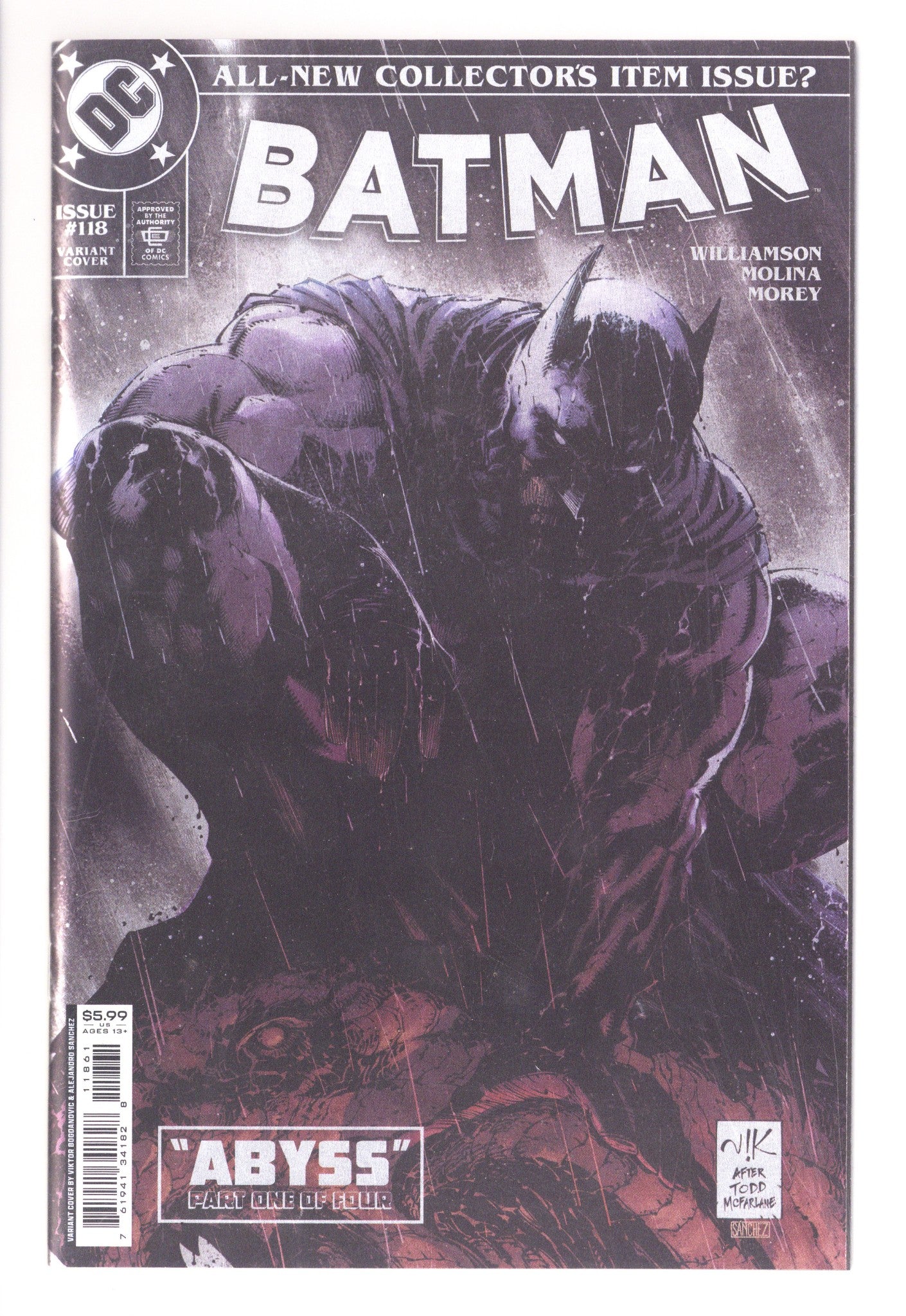 Batman Vol 3 118 NM (9.4) (2022) Bogdanovic Silver Foil Homage Incentive Variant 