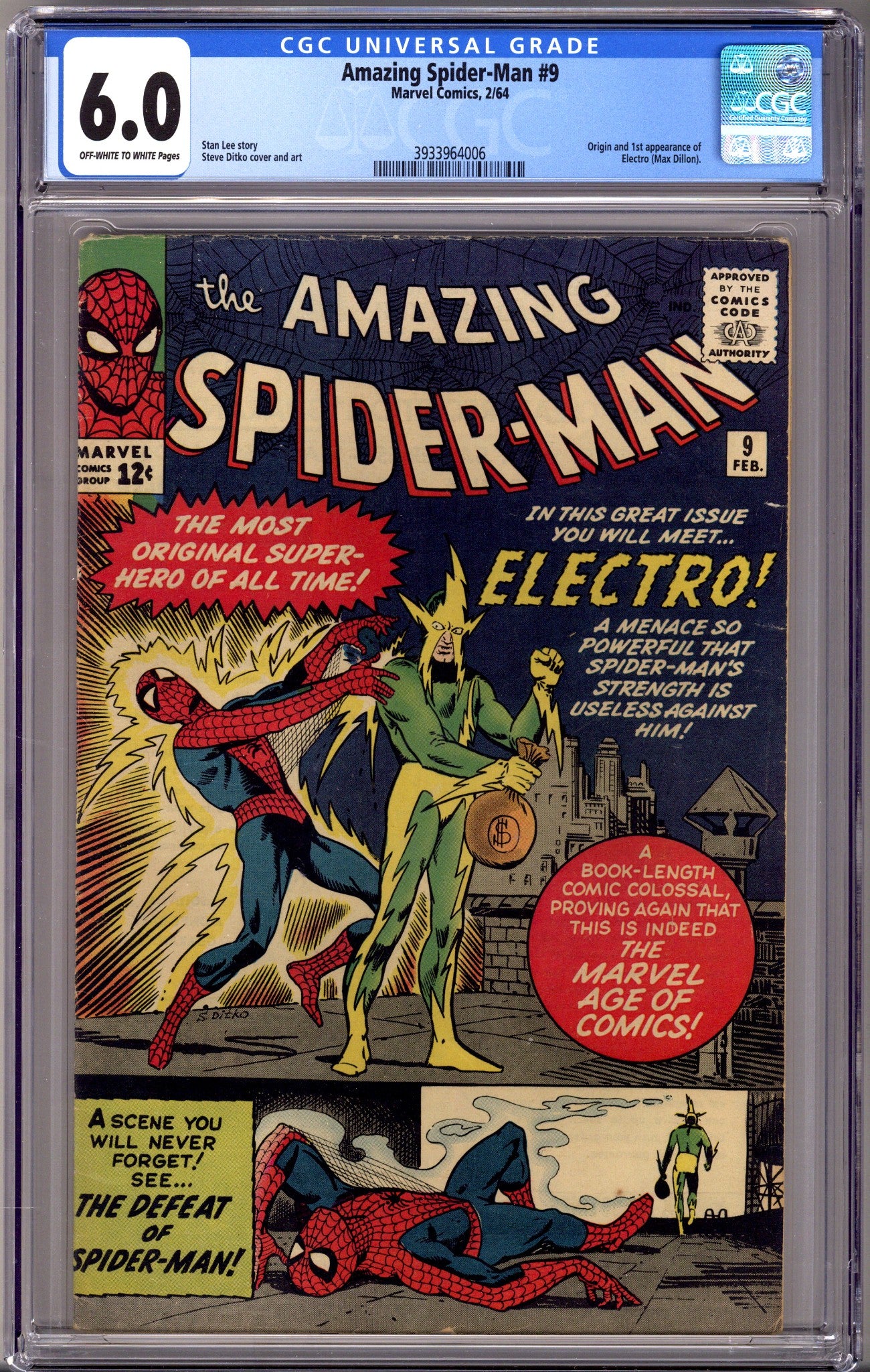 The Amazing Spider-Man Vol 1 9 CGC 6.0 (FN) (1964) 