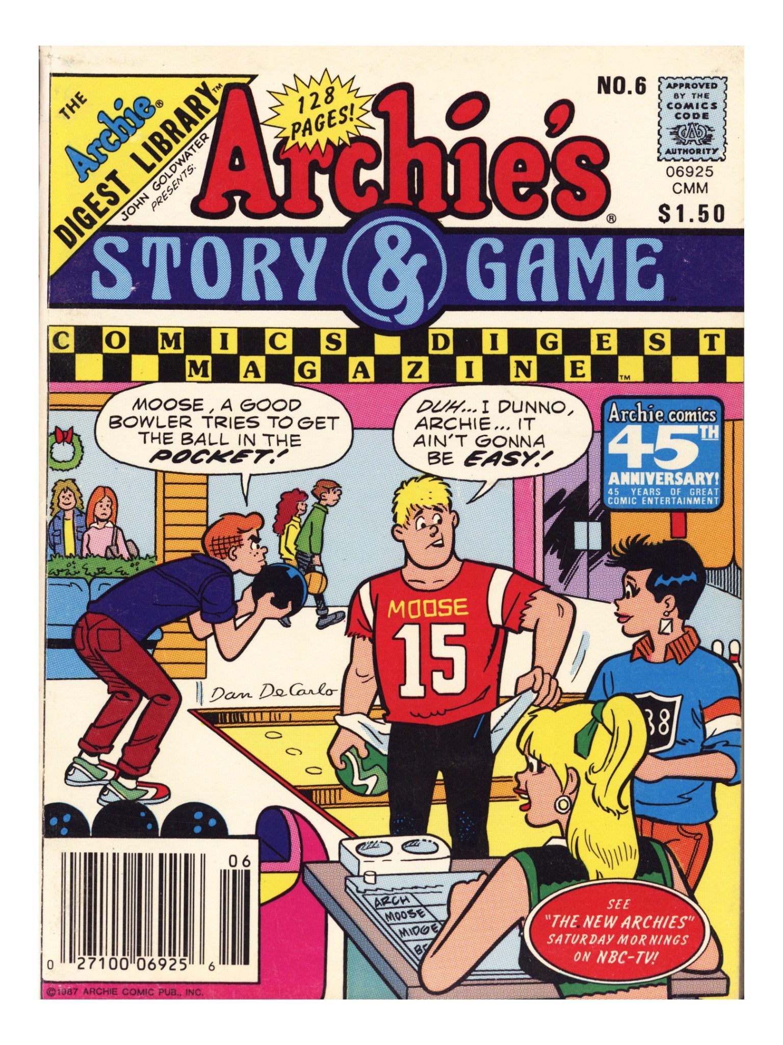 Archie's Story & Game Digest Magazine 6 Mid Grade (1988) Canadian Price Variant 