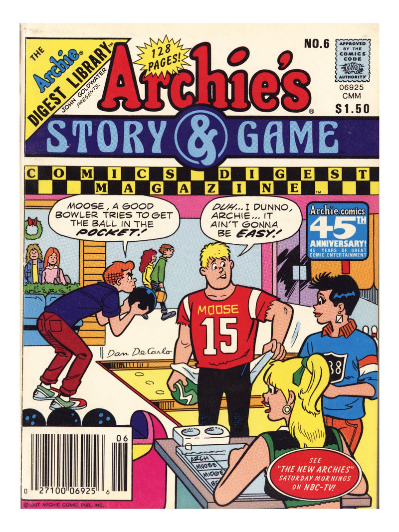 Archie's Story & Game Digest Magazine 6 Mid Grade (1988) Canadian Price Variant 