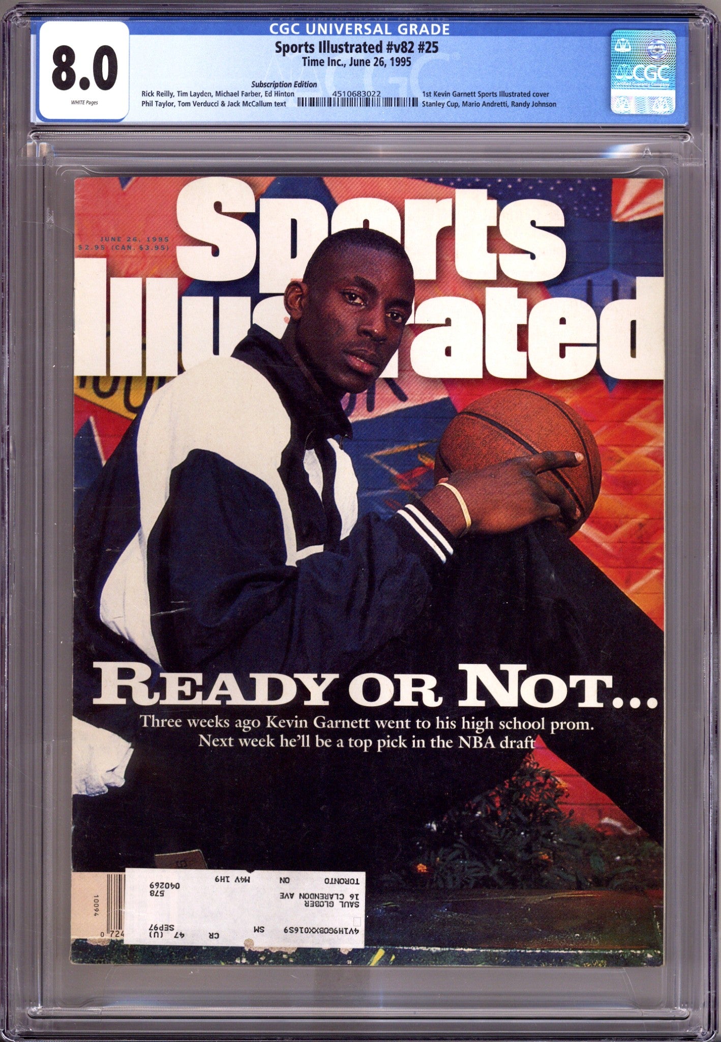 Sports Illustrated Vol 82 25 CGC 8.0 (VF)   (1995) Subscription   Variant  