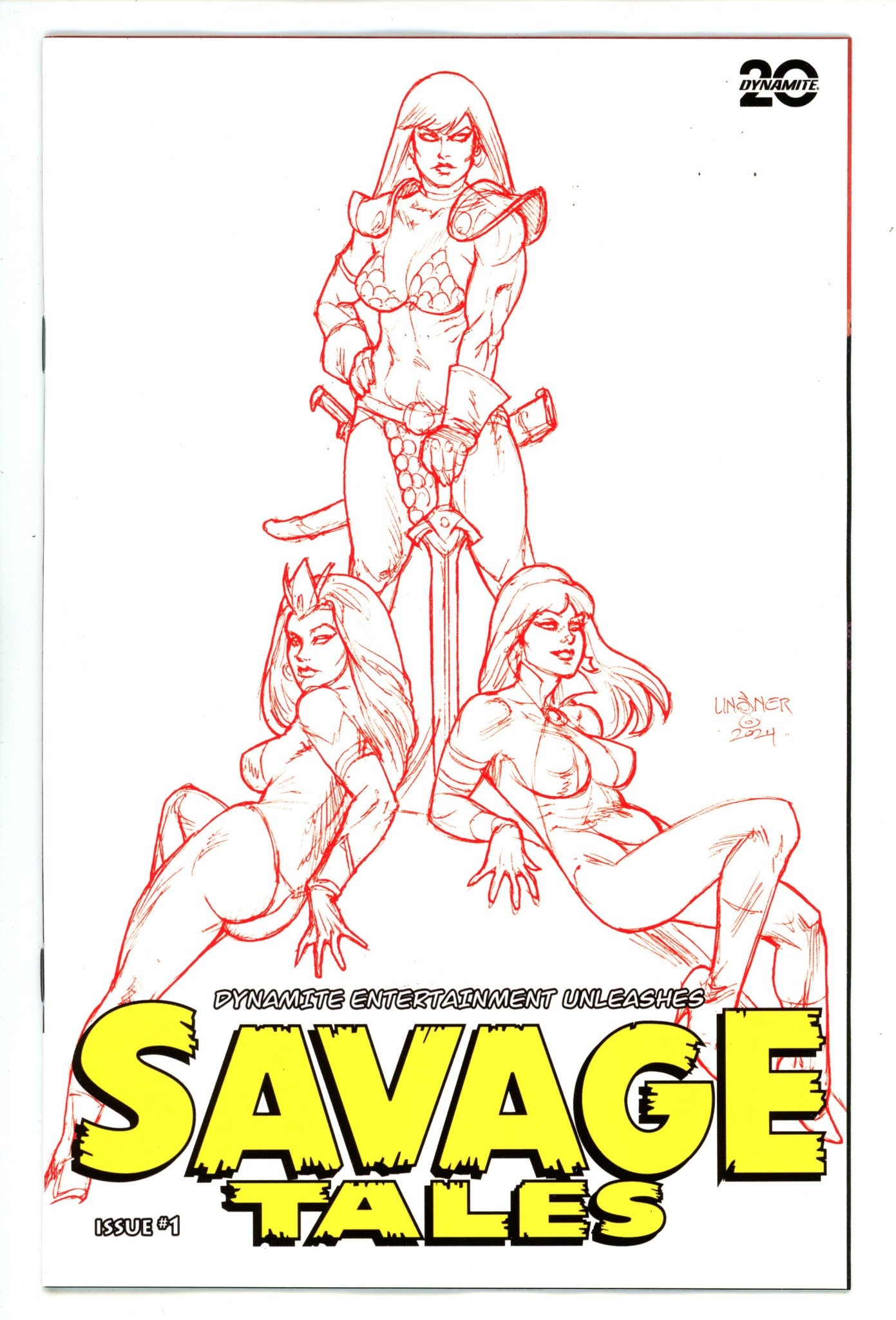 Savage Tales Winter Special 1 Linsner Red Line Art Incentive Variant (2025)