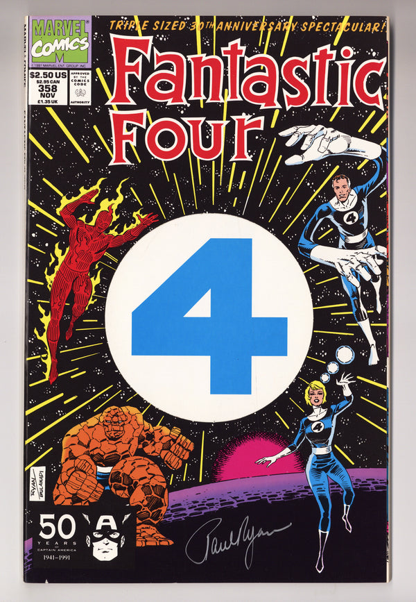 Fantastic Four Vol 1 358 VF/NM (9.0) (1991) Signed x1 Cover Paul Ryan