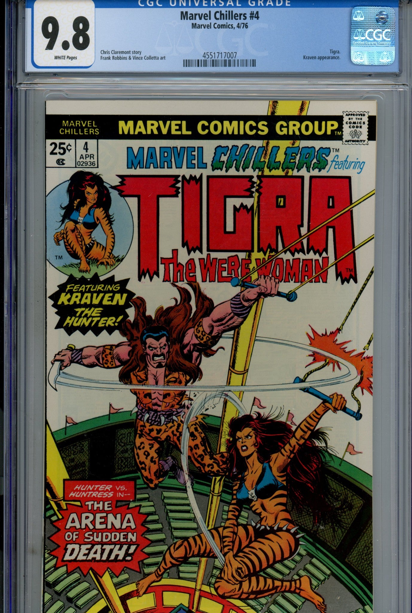 Marvel Chillers 4 CGC 9.8 (NM/M) (1976) 