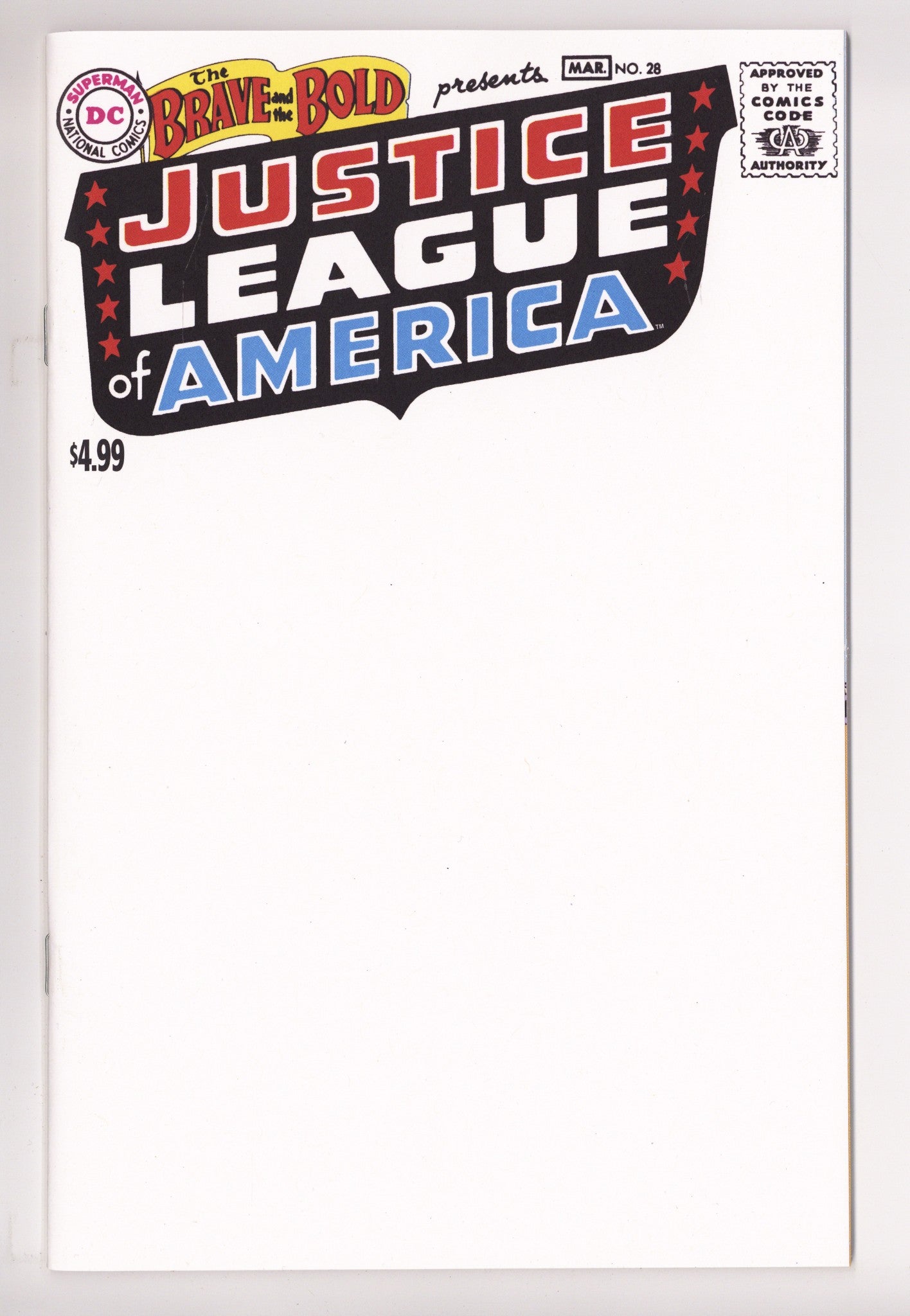 Brave And The Bold 28 Facsimile Blank Variant (2025)