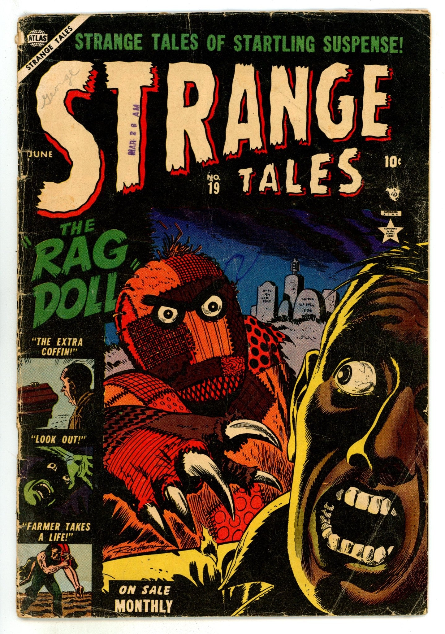 Strange Tales Vol 1 19 VG- (3.5) (1953) 