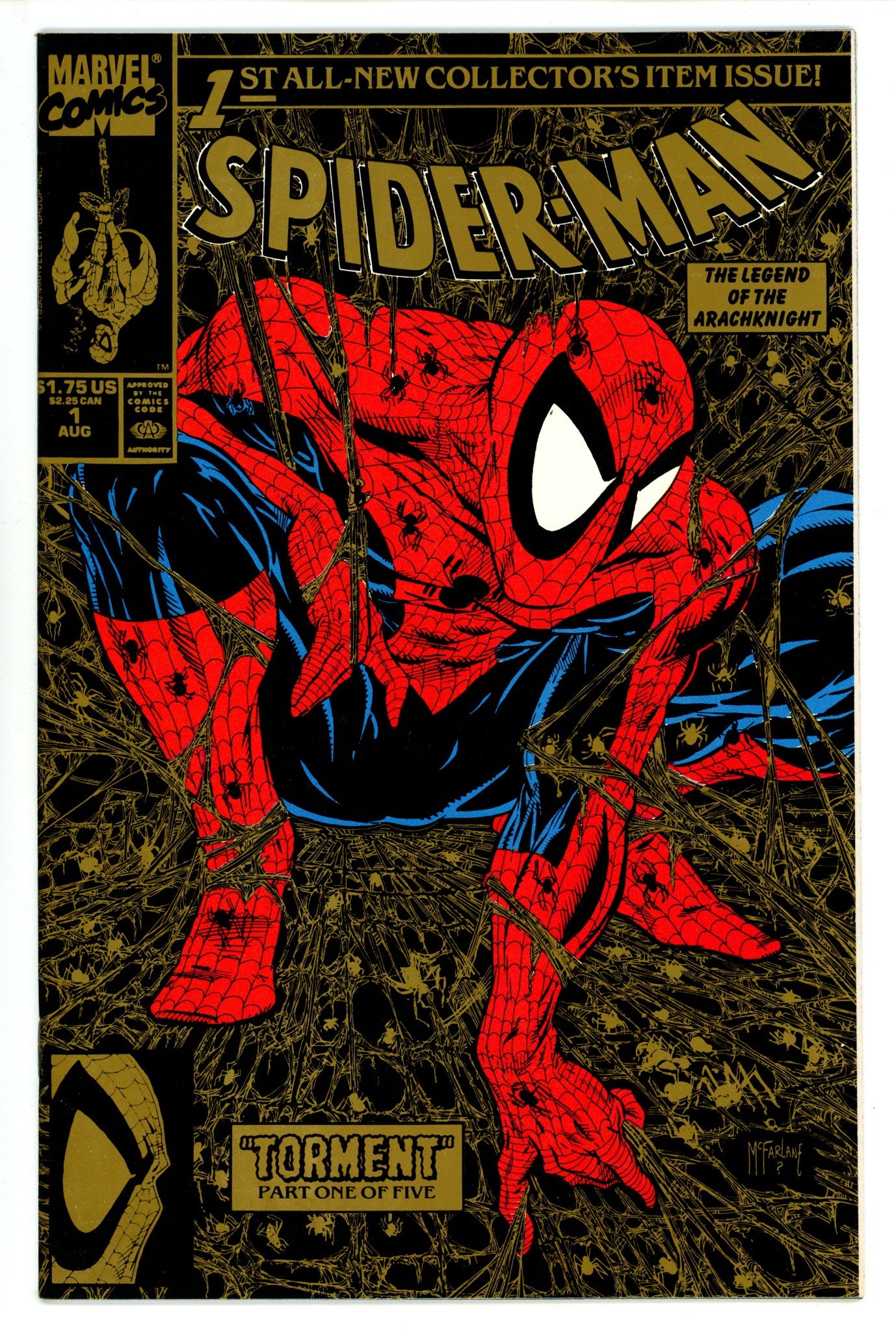 Spider-Man Vol 1 1 VF+ (8.5) Gold (1990) 2nd Print 