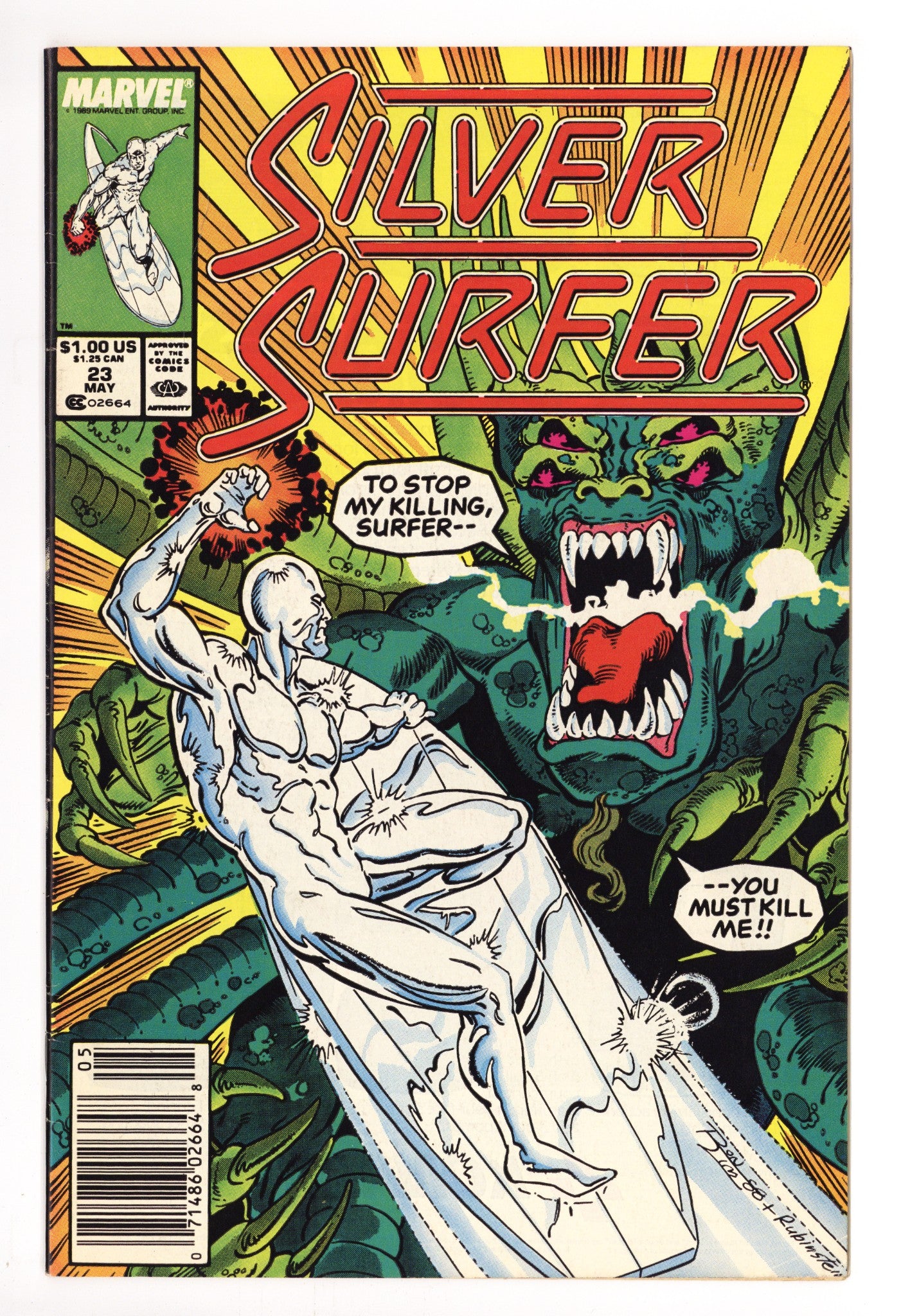 Silver Surfer Vol 3 23 Mid Grade (1989) Newsstand 