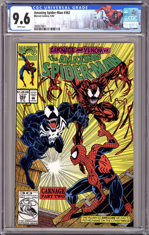 The Amazing Spider-Man Vol 1 362 CGC 9.6 (NM+) Custom Label NYC (1992)