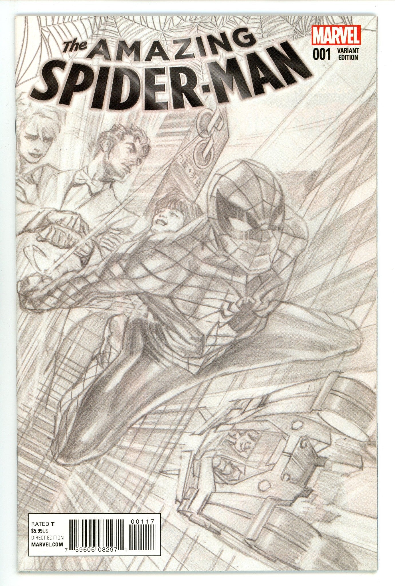 Amazing Spider-Man Vol 4 1 VF/NM (9.0) (2015) Ross Sketch Incentive Variant 