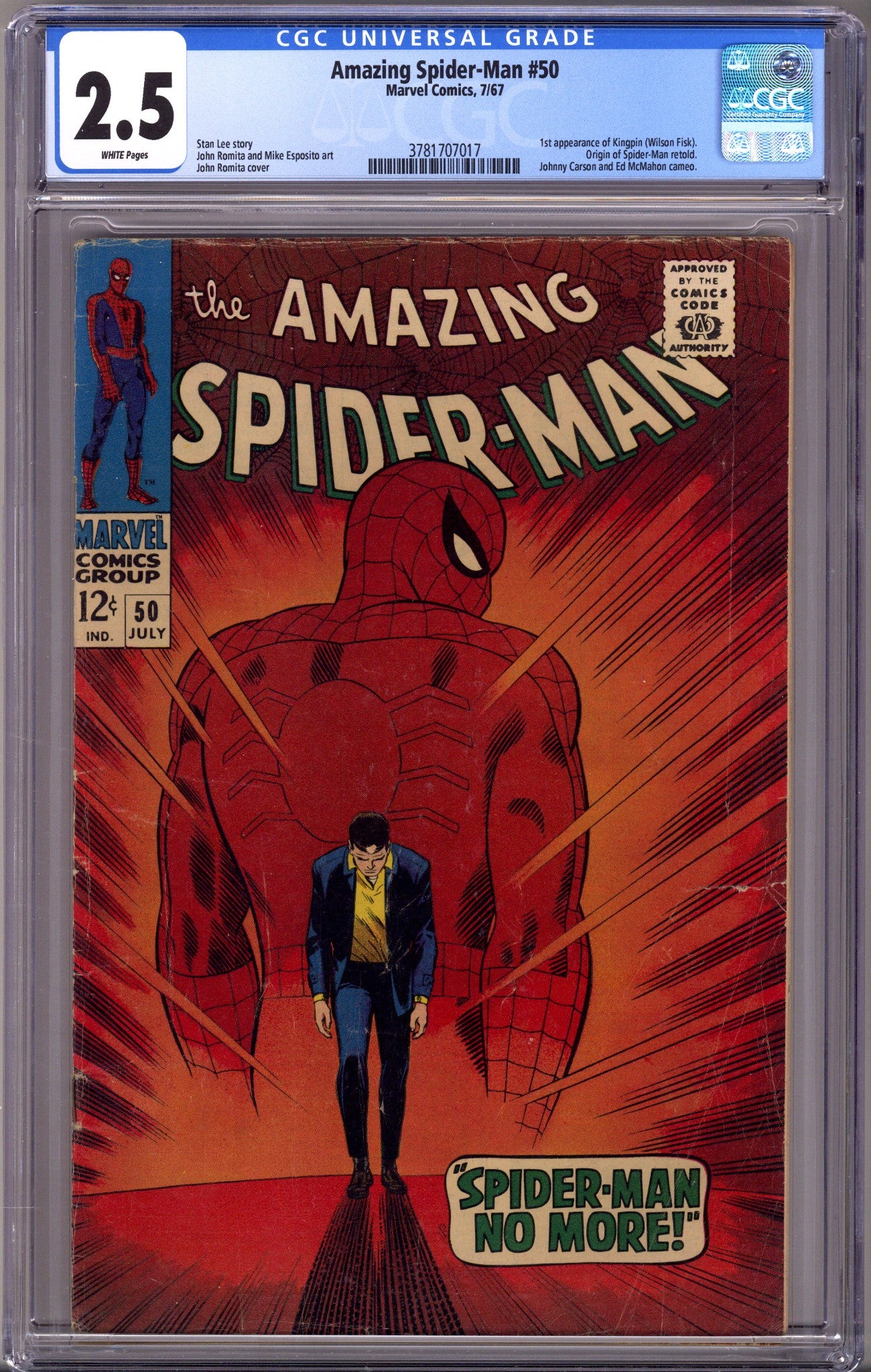 The Amazing Spider-Man Vol 1 50 CGC 2.5 (GD+) (1967) 