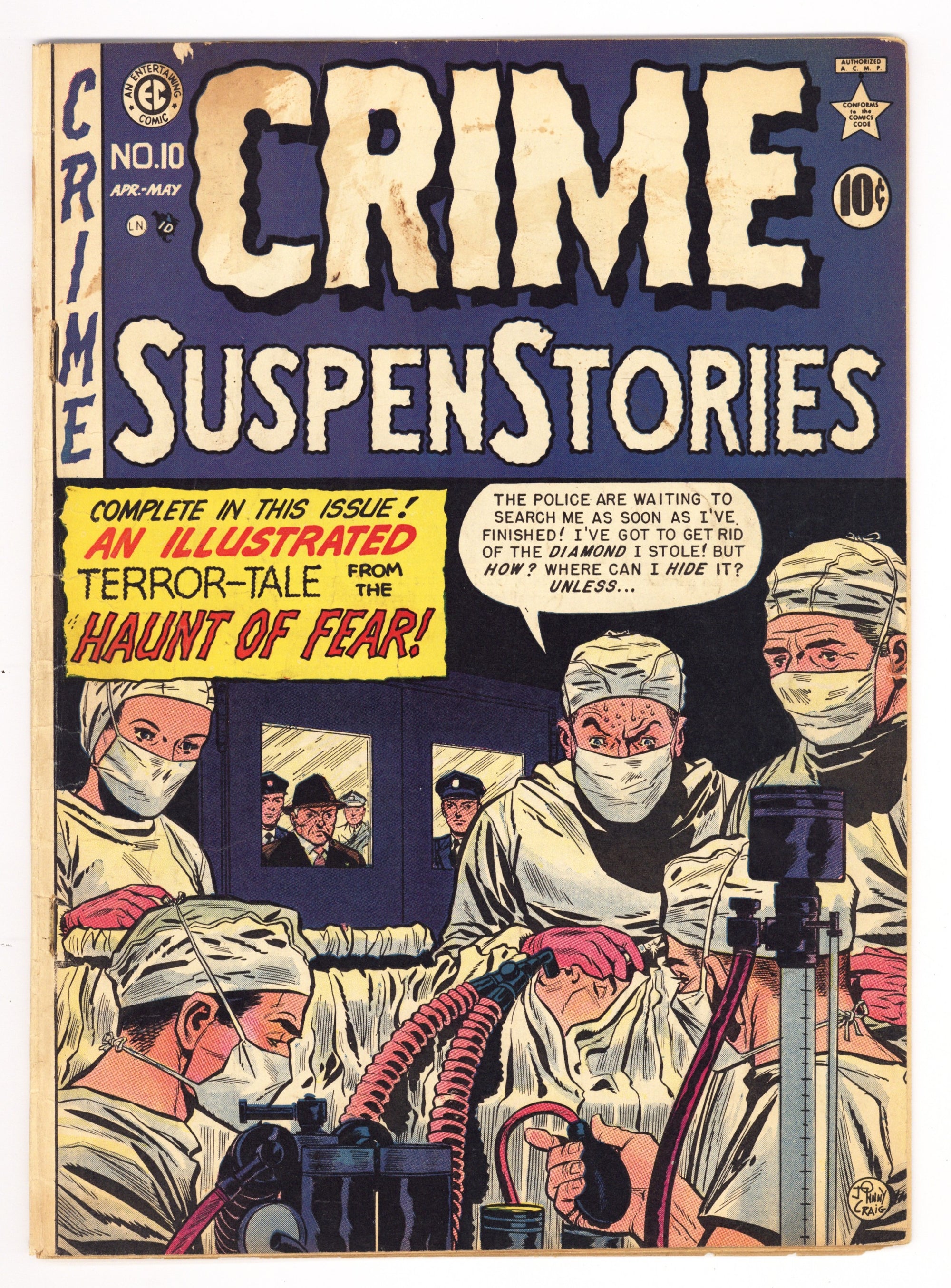 Crime SuspenStories Vol 1 10  VG (4.0)   (1952)        