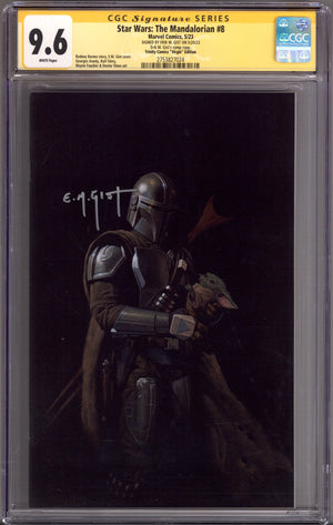 Star Wars: The Mandalorian   8 CGC 9.6 (NM+) Comp Copy  (2023) Gist Virgin   Exclusive Variant  Signed x1 Cover E.M. Gist