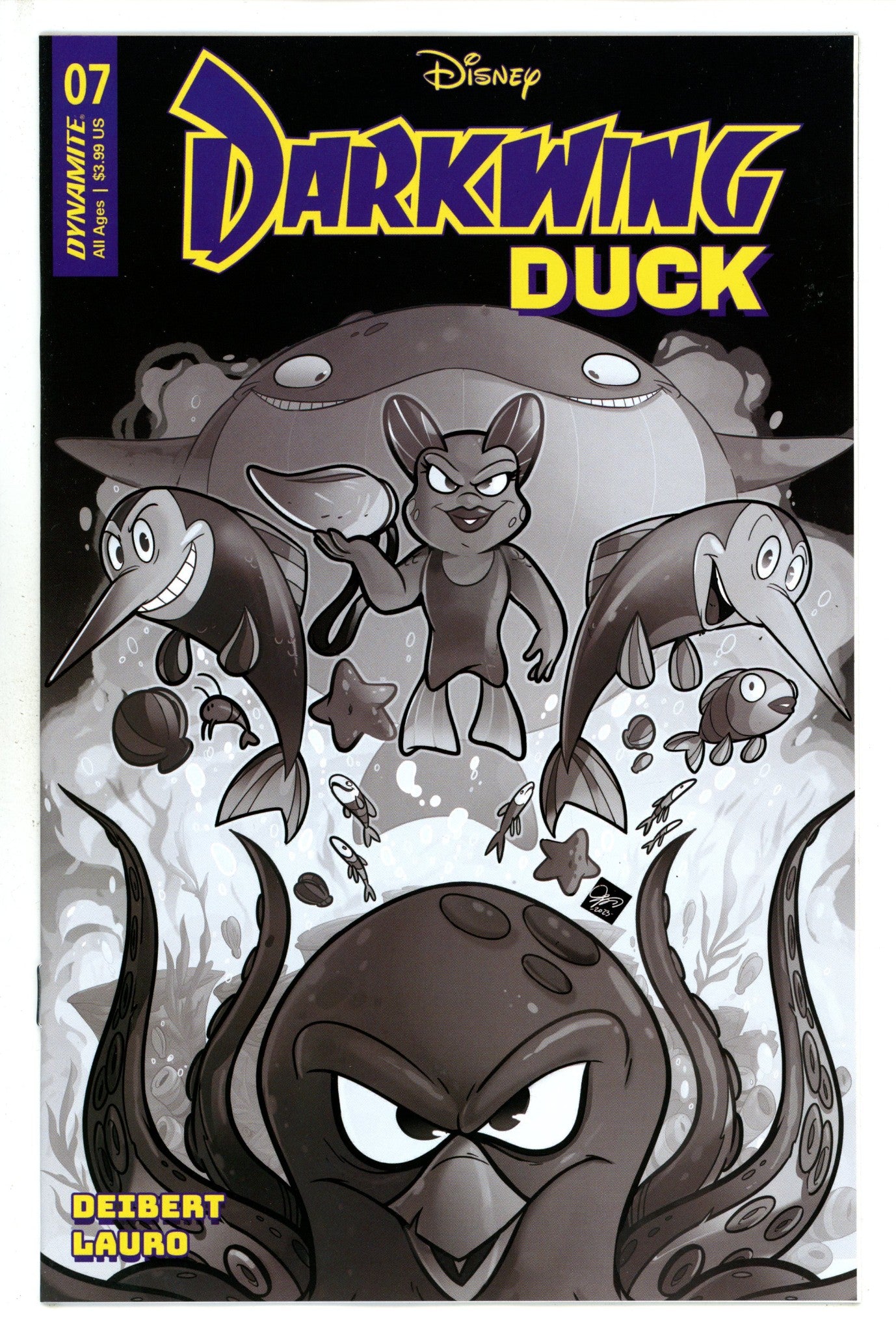 Darkwing Duck Vol 2 7 Cangialosi B&W Incentive Variant (2023)