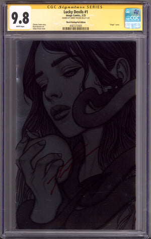 Lucky Devils 1 CGC 9.8 (NM/M) 3rd Print (2025) Frison B&W Foil Incentive Variant Signed x1 Cover Jenny Frison