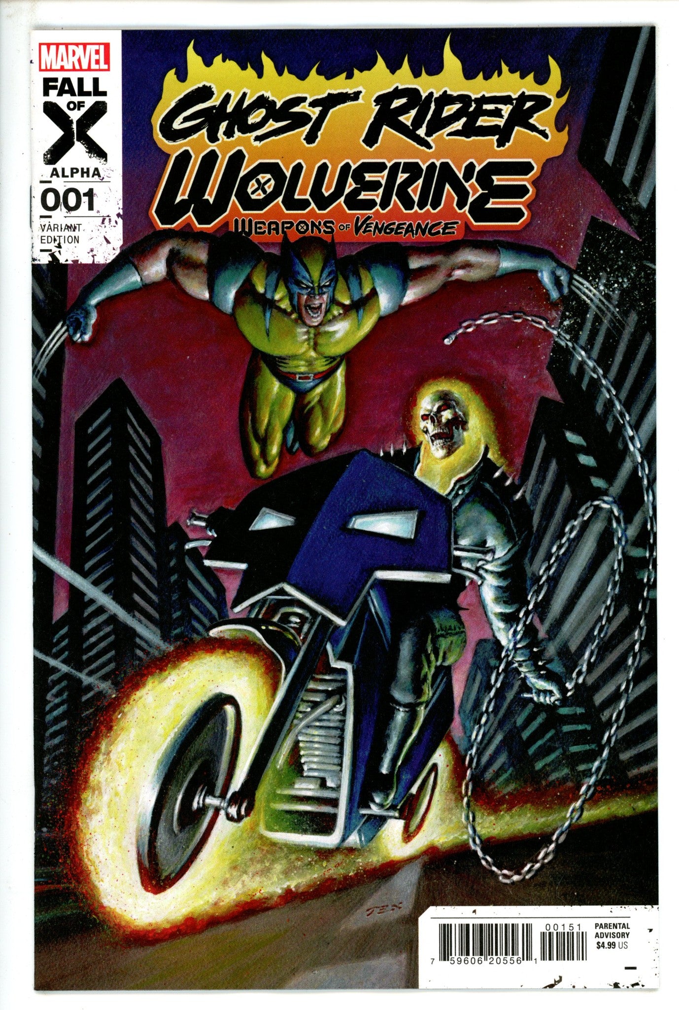 Ghost Rider Wolverine Weapons Vengeance Alpha 1 Texeira Variant (2023)
