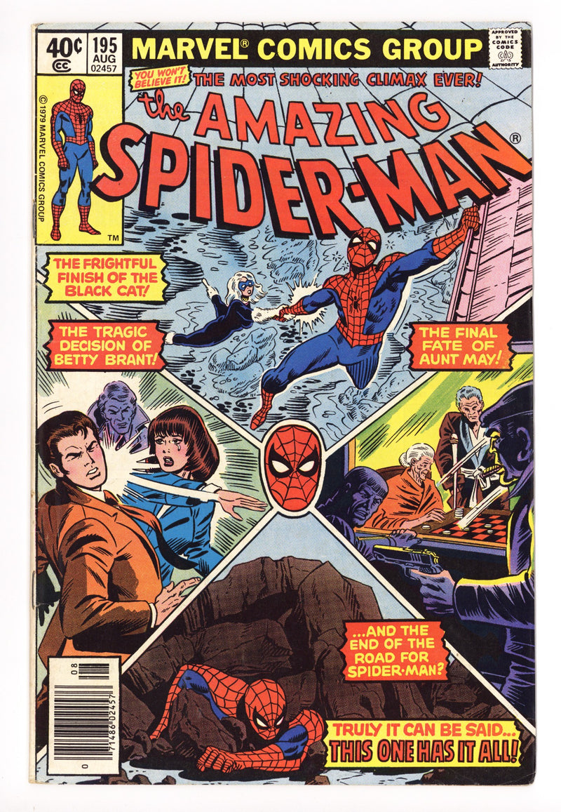 The Amazing Spider-Man Vol 1 195 VG+ (4.5) Mark Jewellers (1979) Newsstand 