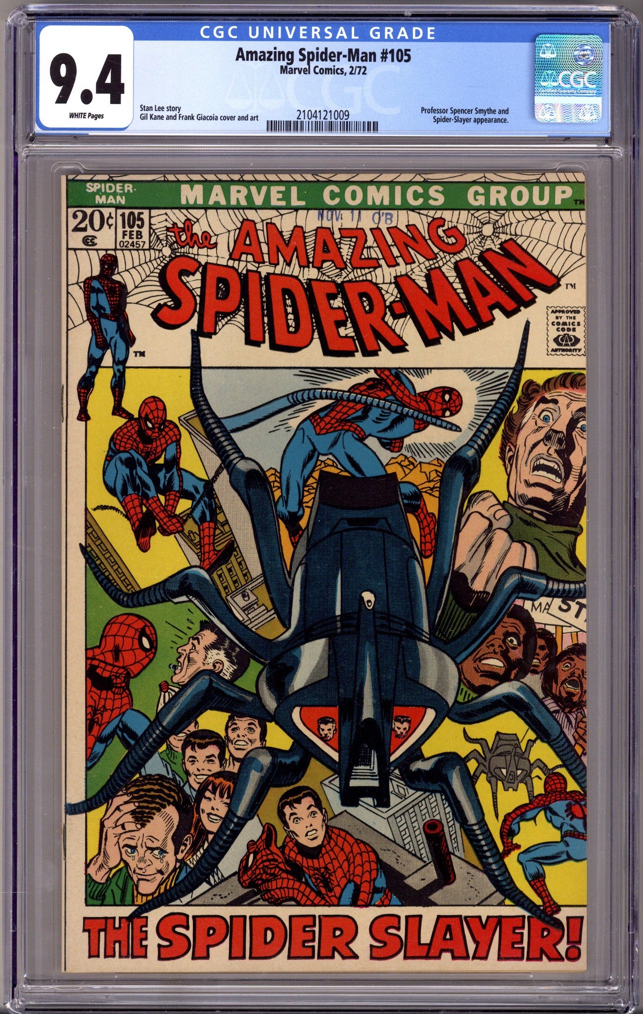 The Amazing Spider-Man Vol 1 105 CGC 9.4 (NM) (1972) 