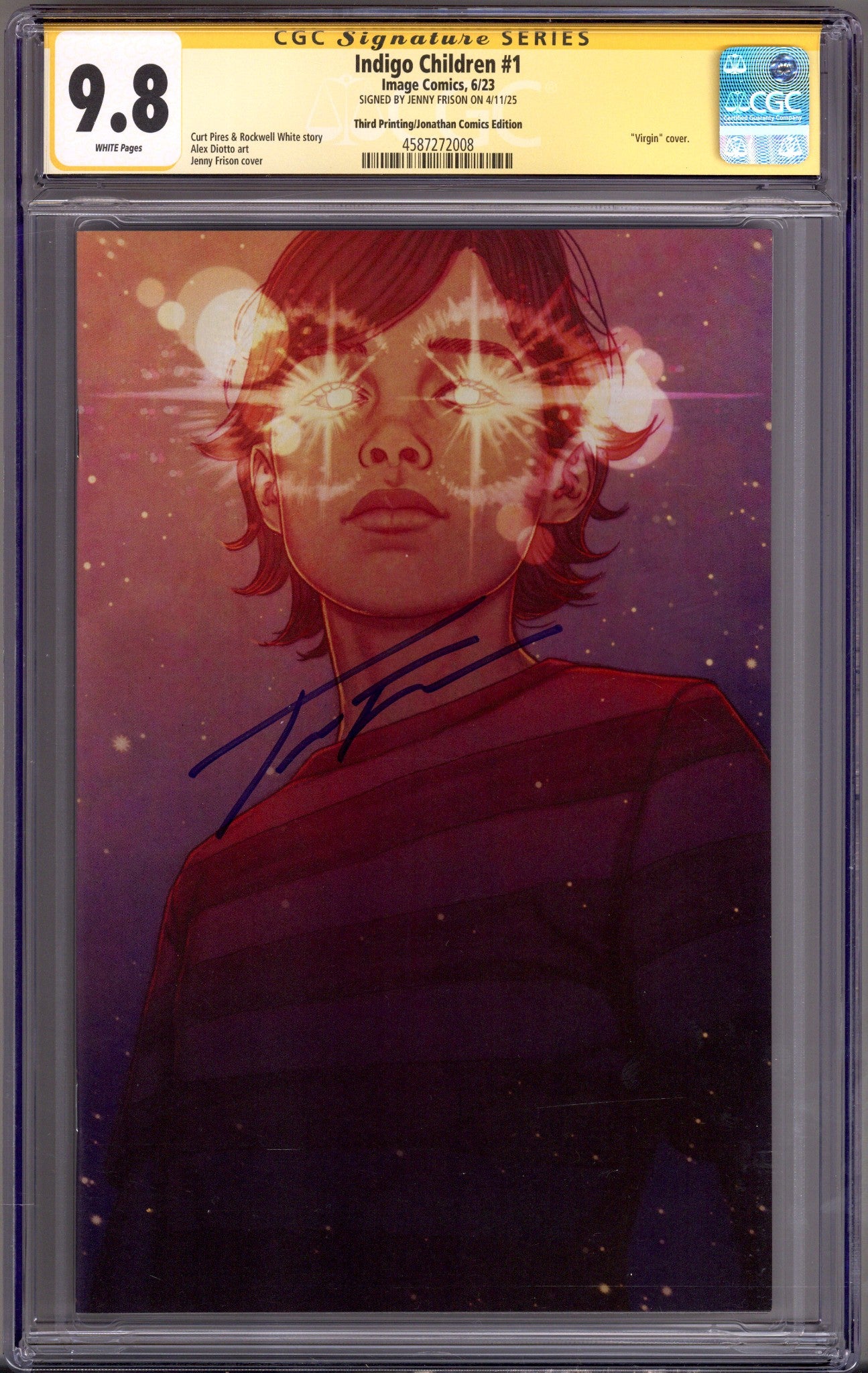 Indigo Children 1 CGC 9.8 (NM/M) 3rd Print (2023) Frison Virgin Exclusive Variant Signed x1 Cover Jenny Frison 
