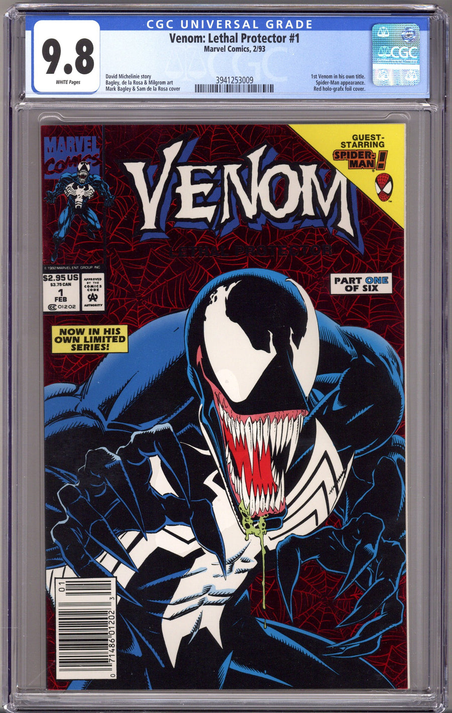 Venom: Lethal Protector Vol 1 1 CGC 9.8 (NM/M) (1993) Newsstand 