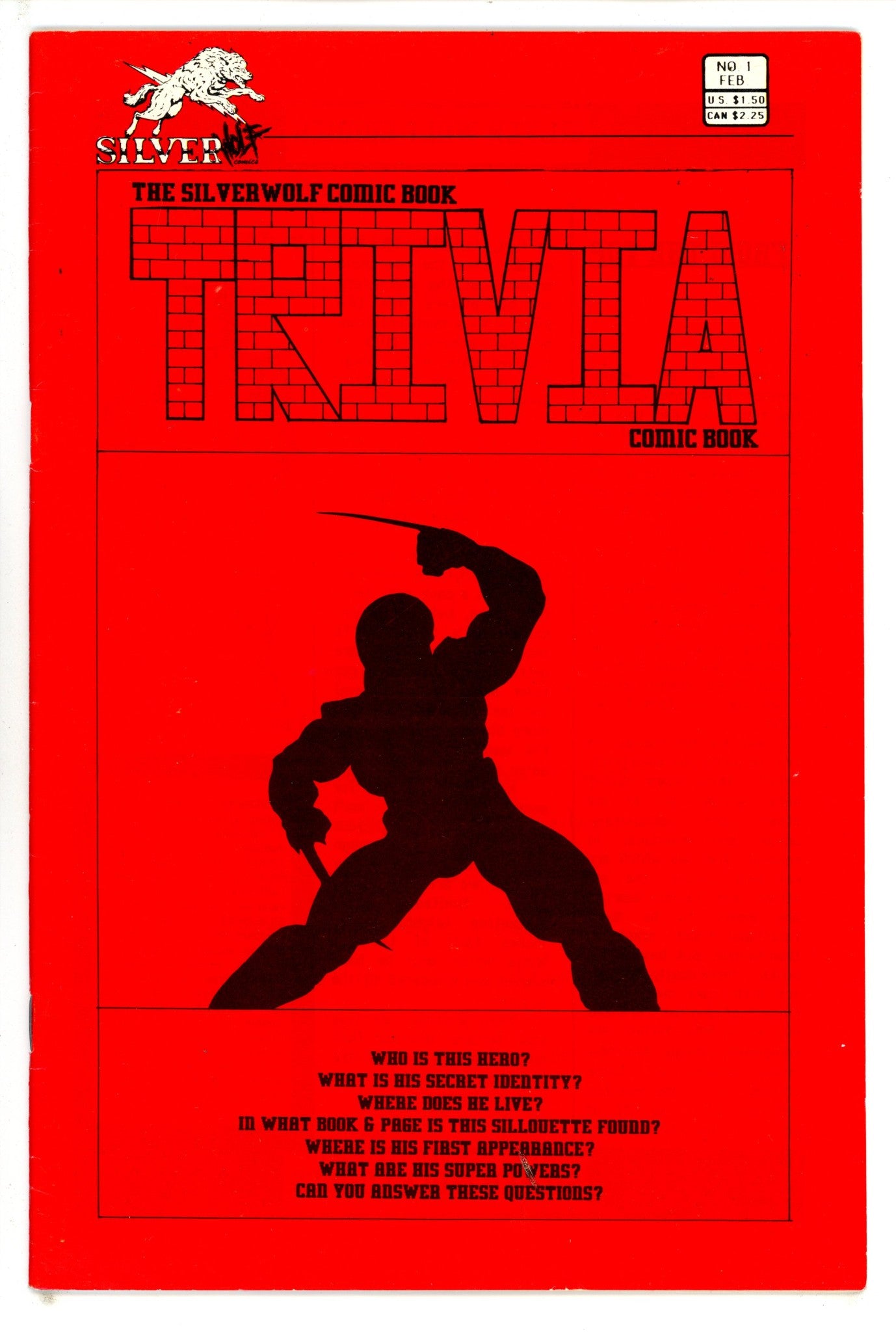 Silverwolf Trivia Comic Book 1 (1987)