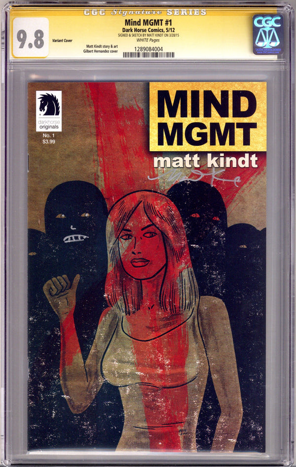 Mind Mgmt 1 CGC 9.8 (NM/M) (2012) Hernandez Variant Signed / Remarked x1 Cover Matt Kindt