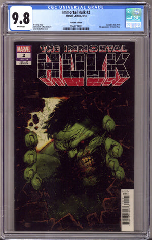 Immortal Hulk 2 CGC 9.8 (NM/M) (2018) Zaffino Incentive Variant