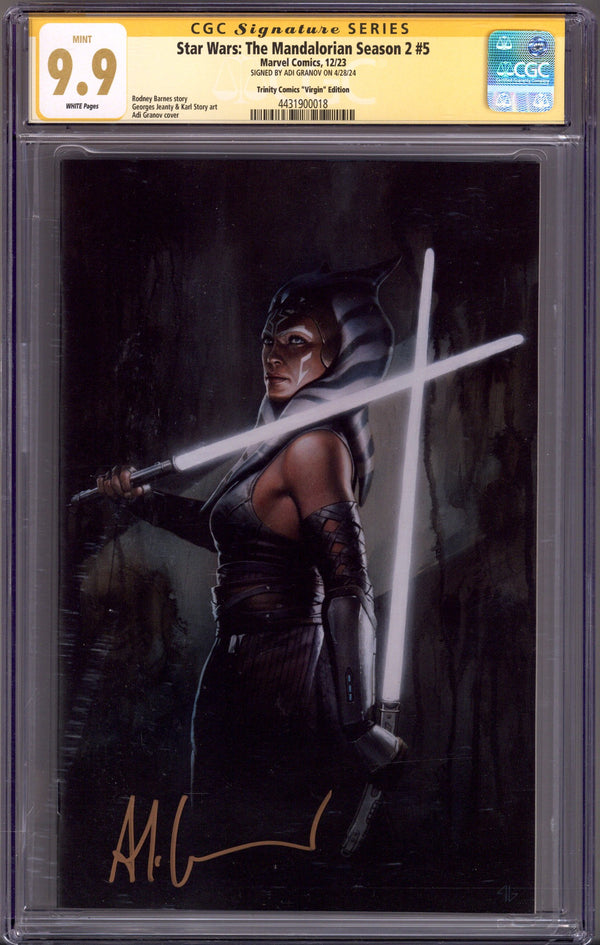 Star Wars: The Mandalorian Season 2   5 CGC 9.9 (MINT)   (2023) Granov Virgin   Exclusive Variant  Signed x1 Cover Adi Granov