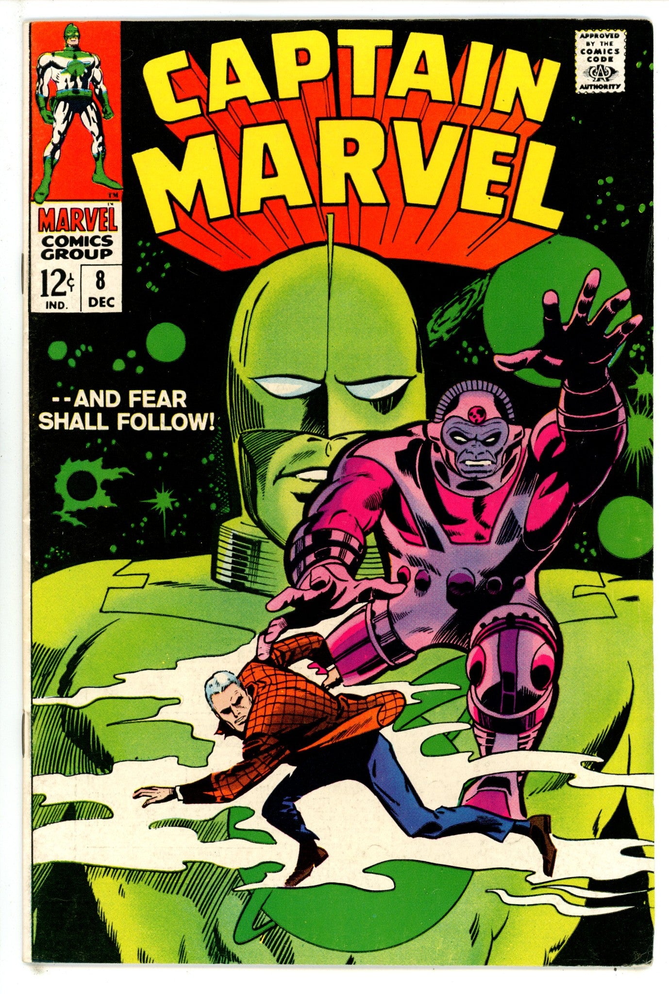 Captain Marvel Vol 1 8 FN+ (6.5) (1968) 
