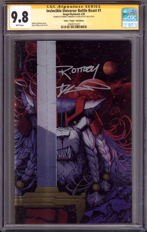 Invincible Universe: Battle Beast 1 CGC 9.8 (NM/M) (2025) Ottley Virgin Foil Incentive Variant Signed x2 Cover Robert Kirkman & Ryan Ottley