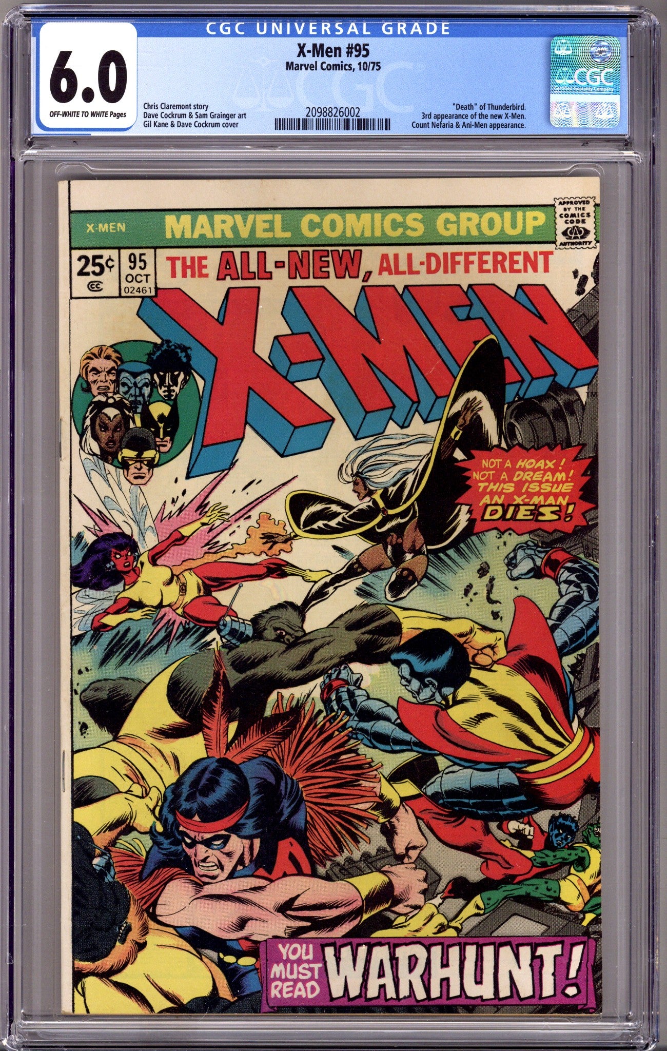 The X-Men Vol 1 95 CGC 6.0 (FN) (1975) 