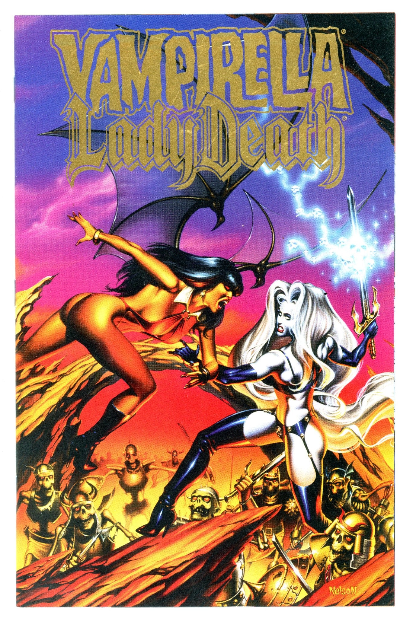 Vampirella / Lady Death 1 Nelson Gold Foil Variant NM- (1999)