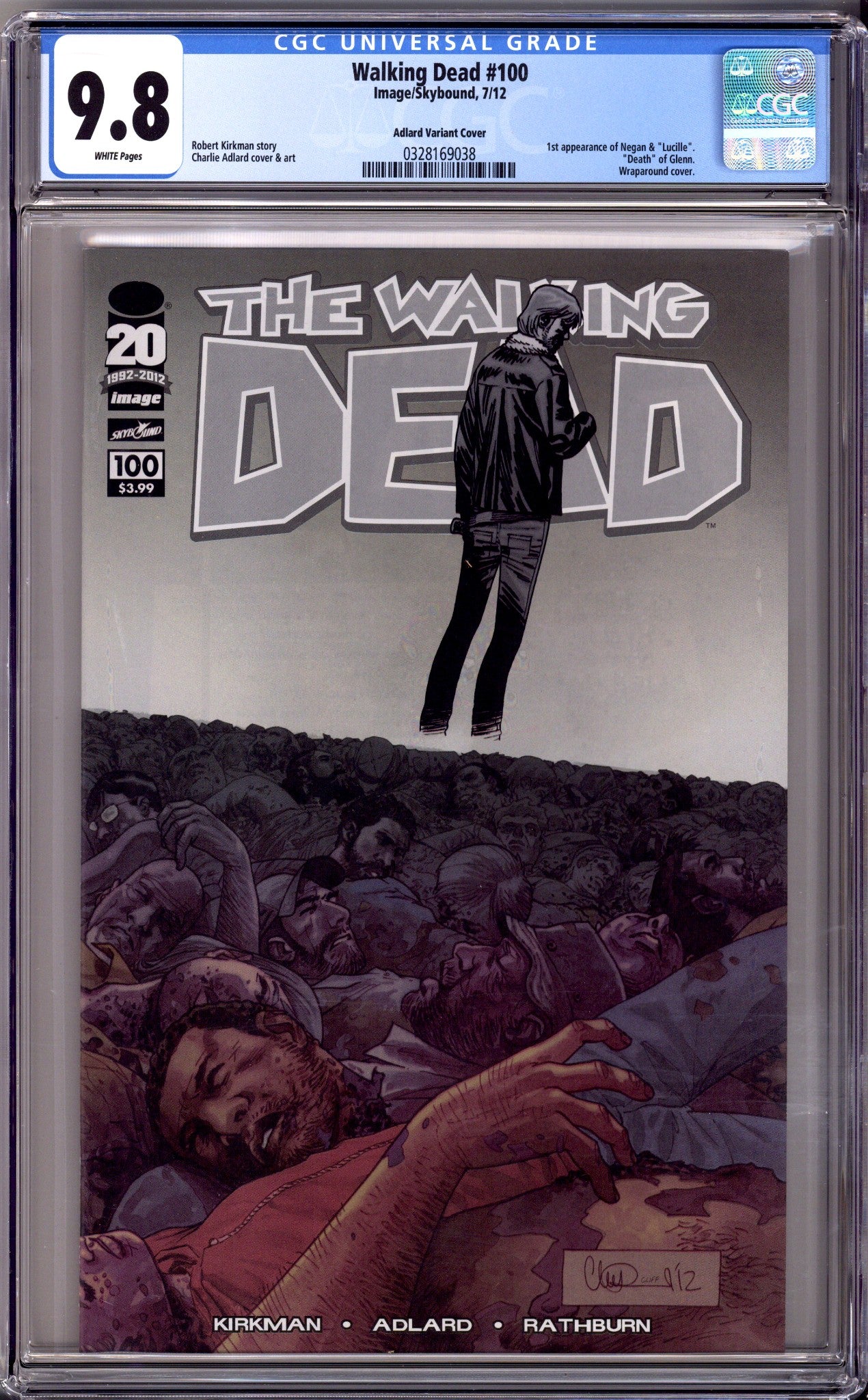 The Walking Dead 100 CGC 9.8 (NM/M) (2012) Adlard Wraparound Variant 