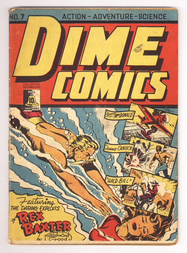 Dime Comics   7  GD/VG (3.0) Apparent, Cover Detached  (1943)