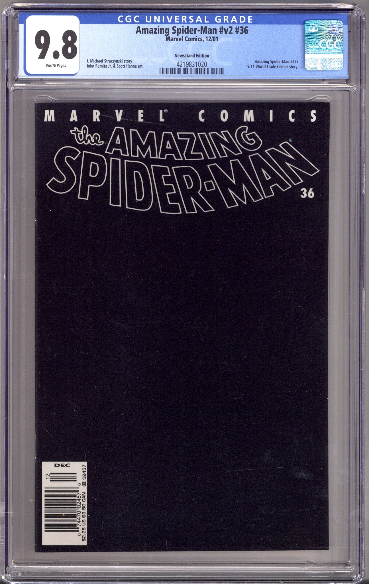 The Amazing Spider-Man Vol 2 36 CGC 9.8 (NM/M) (2001) Newsstand 