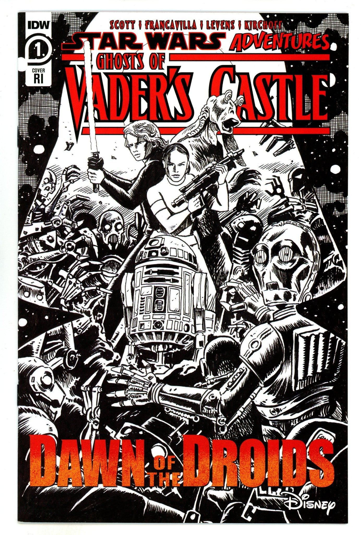 Star Wars Adventures: Ghosts of Vader’s Castle 1 High Grade (2021) Francavilla B&W Incentive Variant 