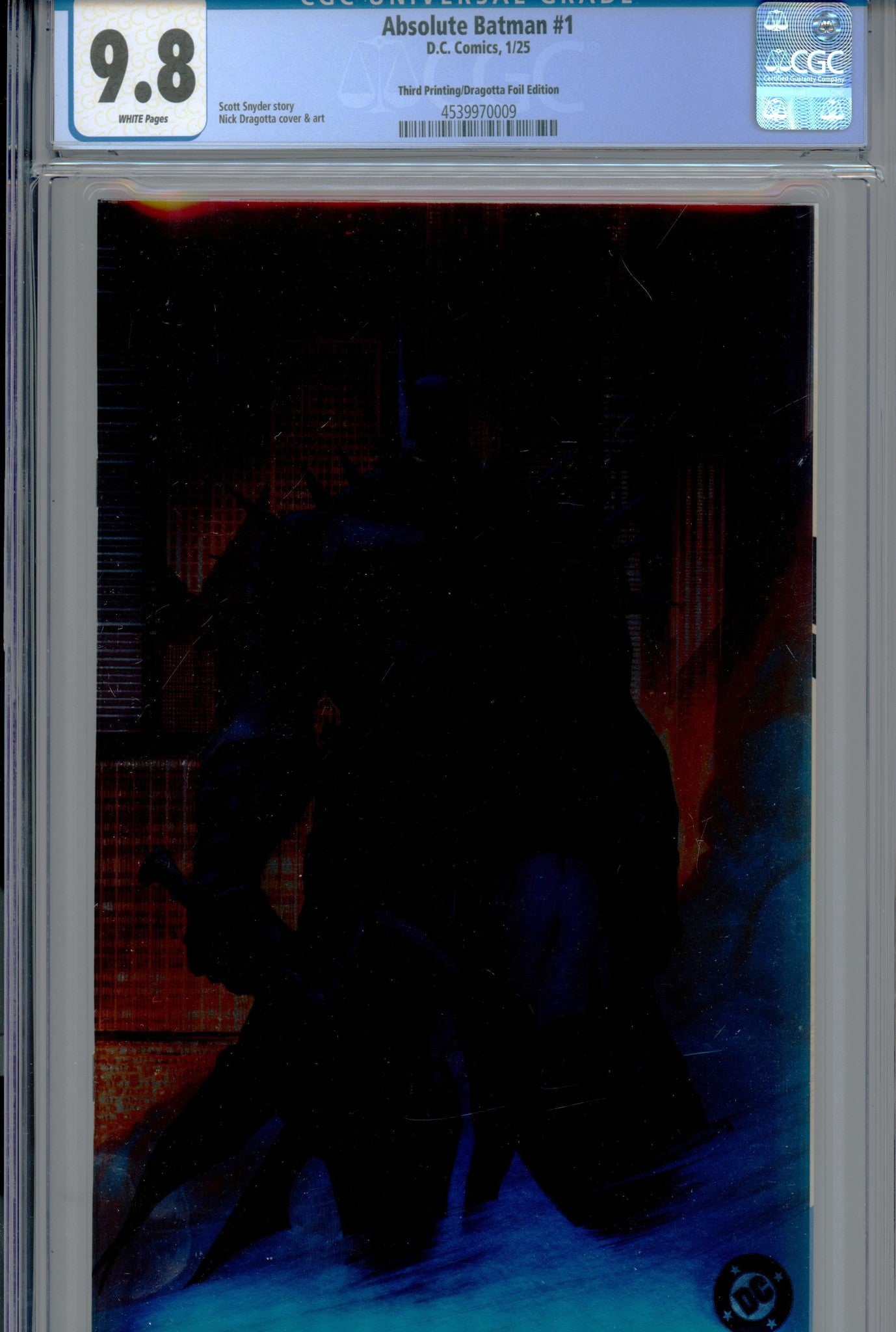 Absolute Batman 1 CGC 9.8 (NM/M) 3rd Print (2025) Dragotta Foil Virgin Variant 