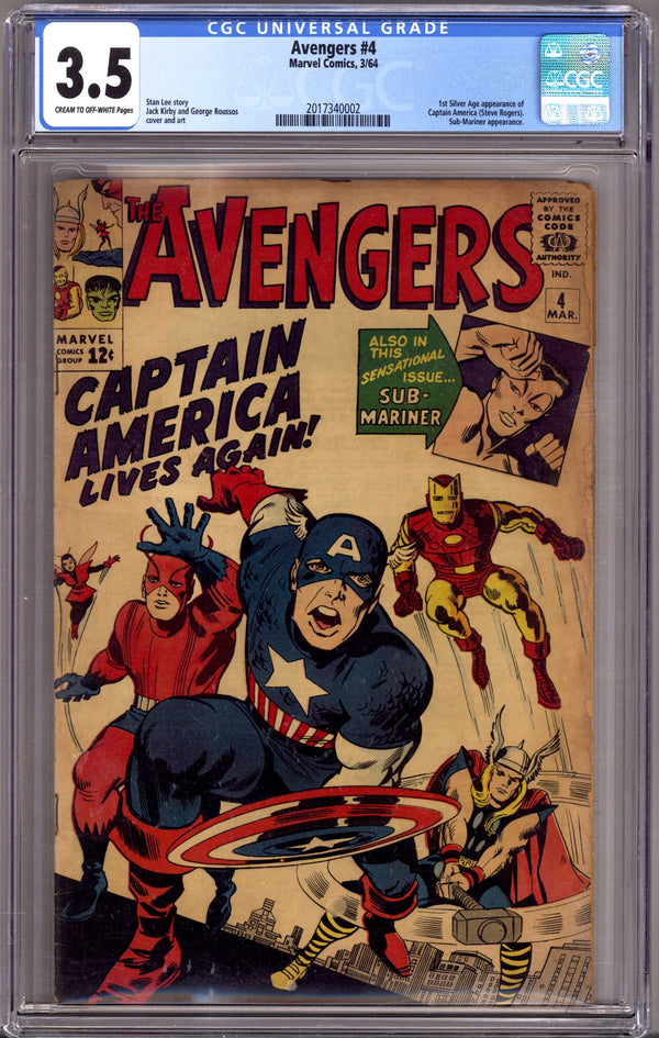 The Avengers Vol 1 4 CGC 3.5 (VG-) (1964)