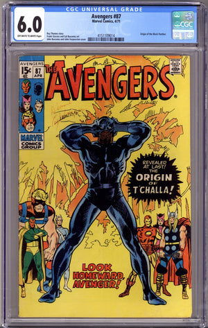 The Avengers Vol 1 87 CGC 6.0 (FN) (1971)