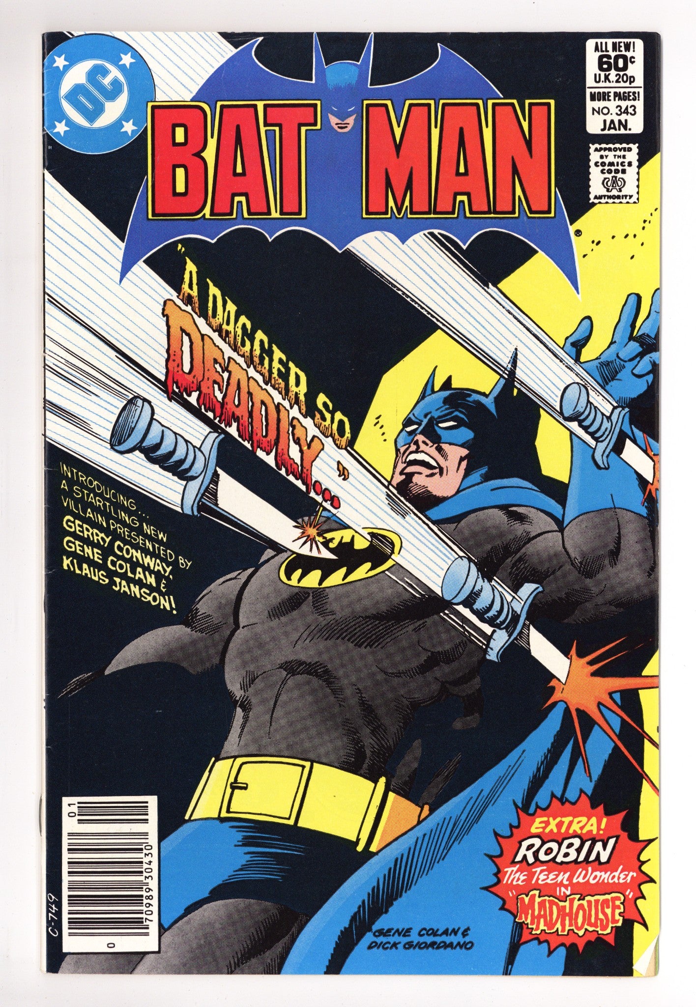 Batman Vol 1 343 Low Grade (1982) Newsstand 