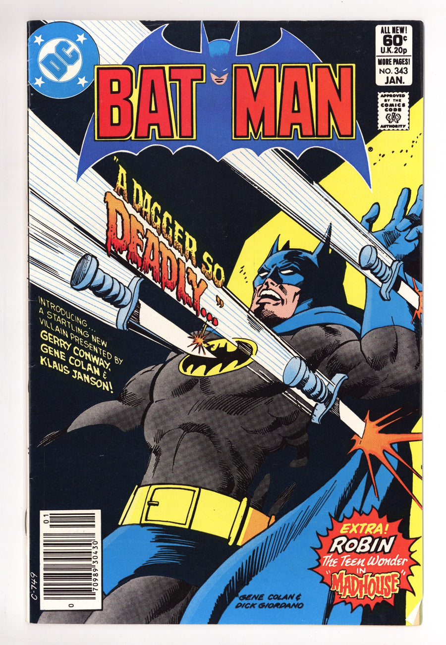 Batman Vol 1 343 Low Grade (1982) Newsstand 