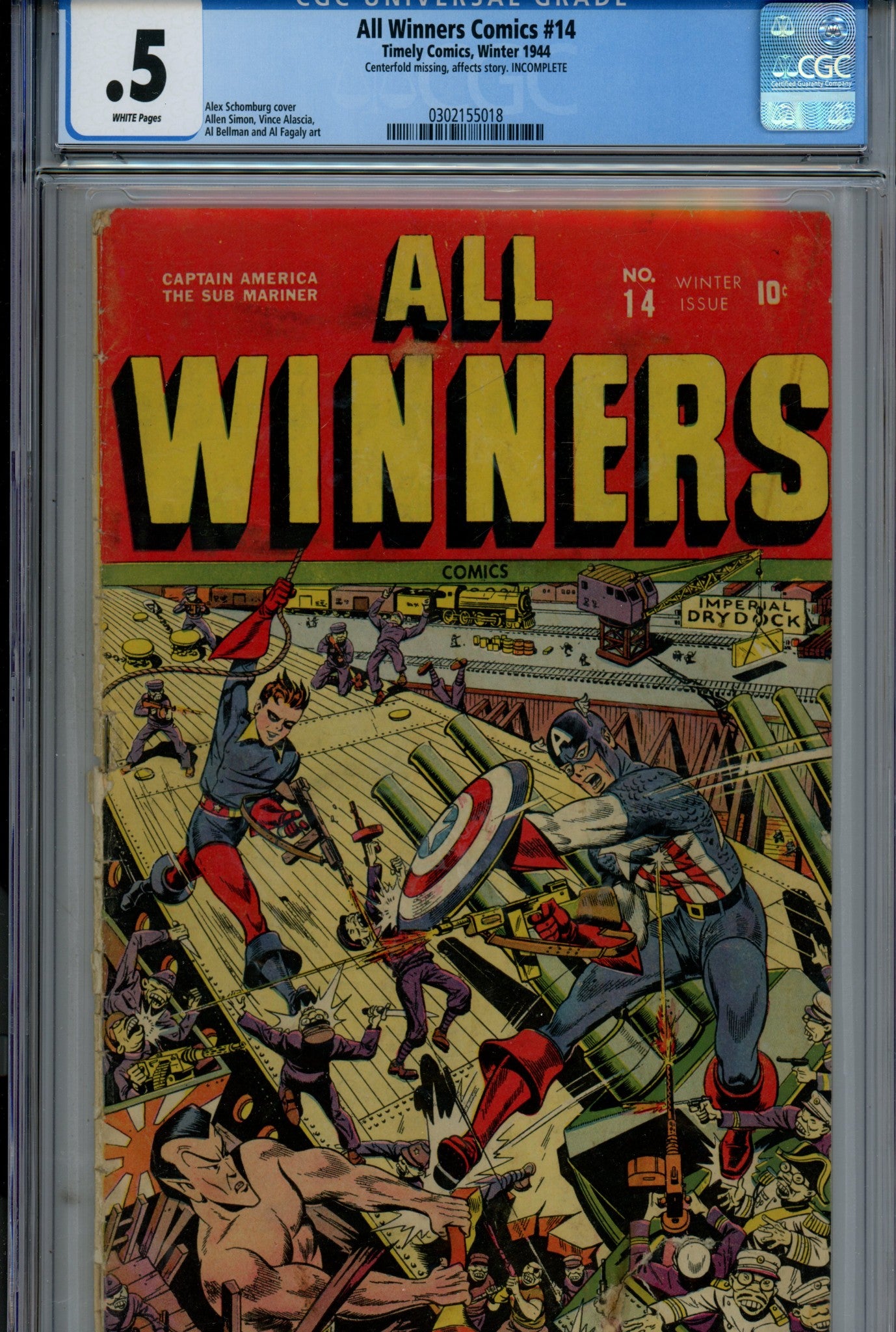 All-Winners Comics 14 CGC 0.5 (PR) (1944) 