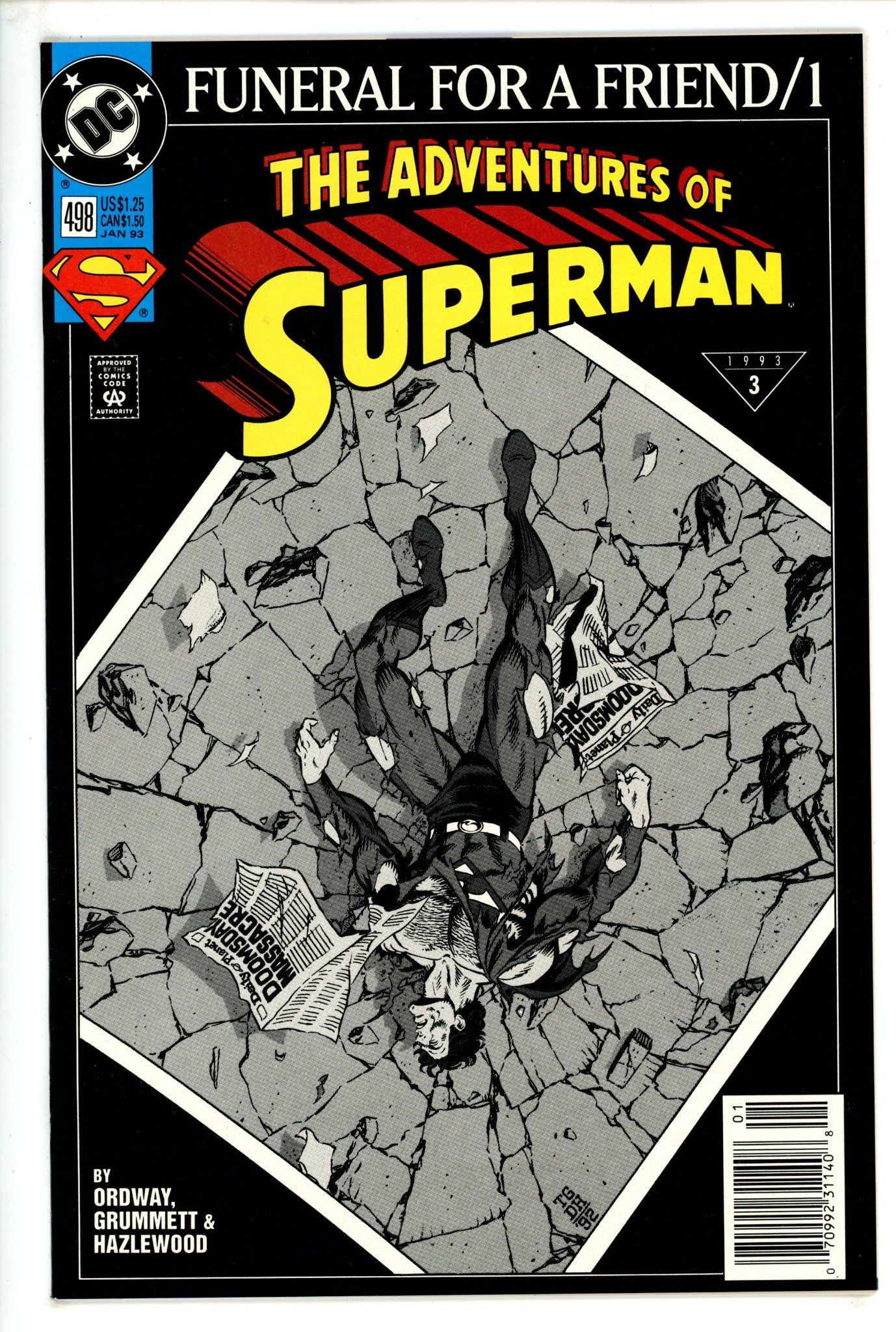 Adventures of Superman Vol 1 498 Newsstand NM- (1993)