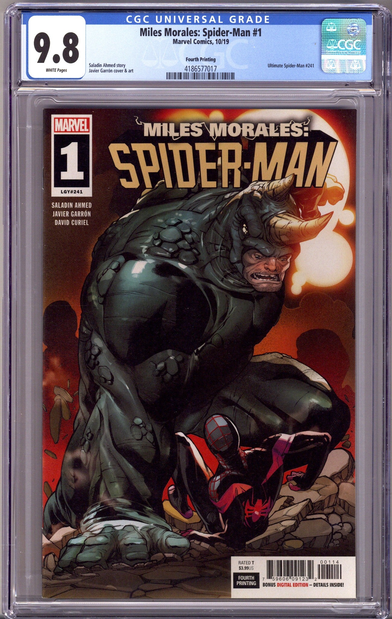 Miles Morales: Spider-Man Vol 1 1 (241) CGC 9.8 (NM/M) (2019) 4th Print 