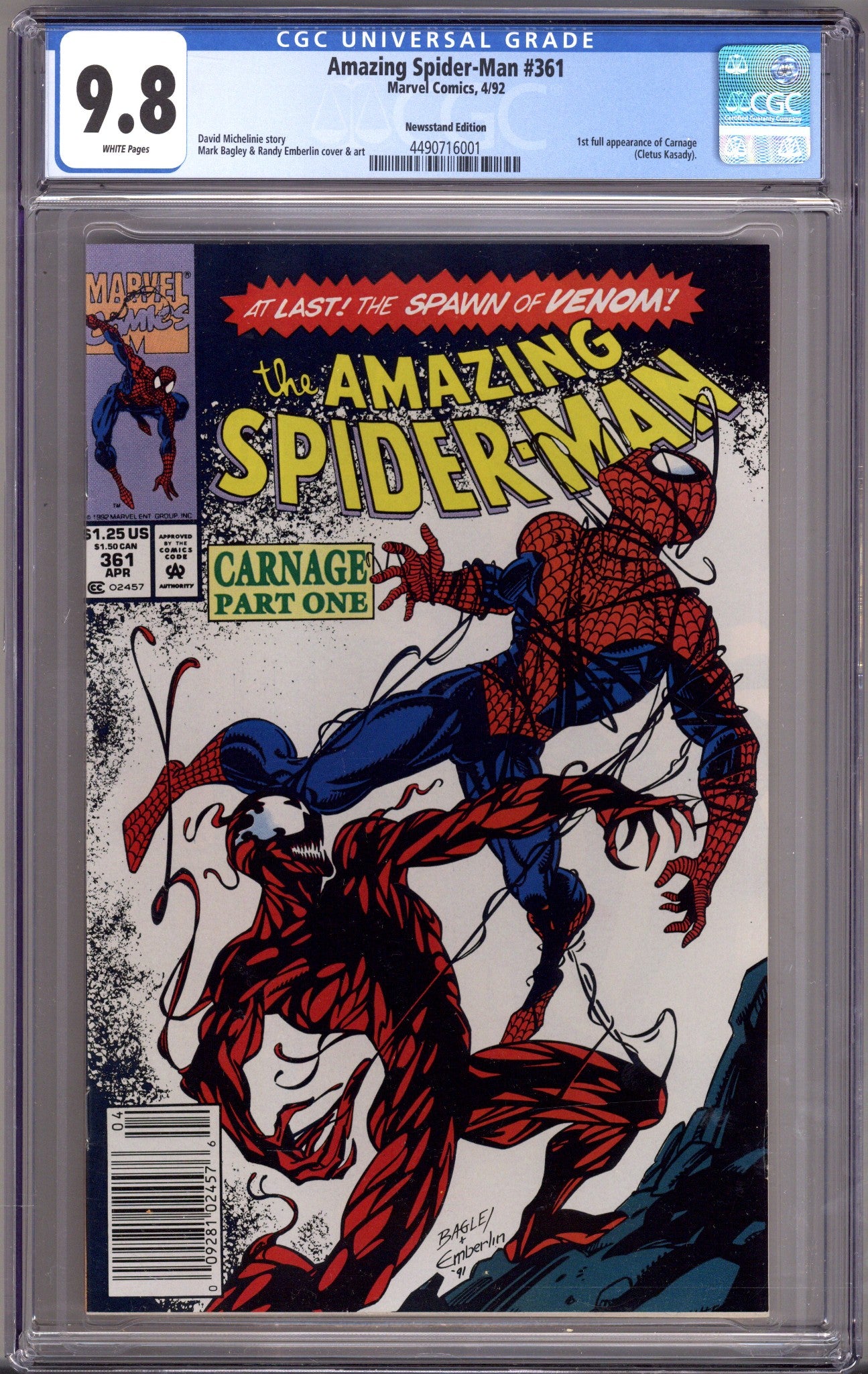 The Amazing Spider-Man Vol 1 361 CGC 9.8 (NM/M) (1992) Newsstand 